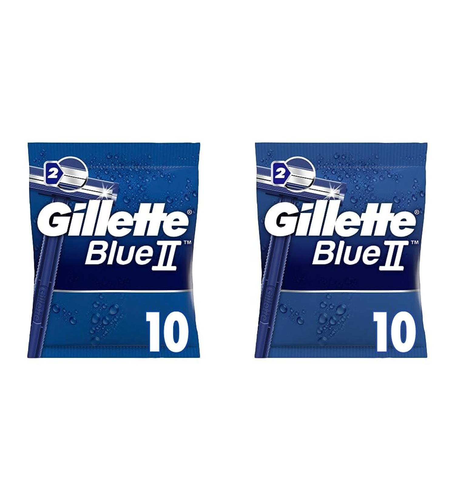 Buy Gillette BlueII Disposable Razors for Men - 10 Pack 2 Blade Fixed Head for Smooth Shaving | International Shipping Available - Buy Online on GoSupps.com