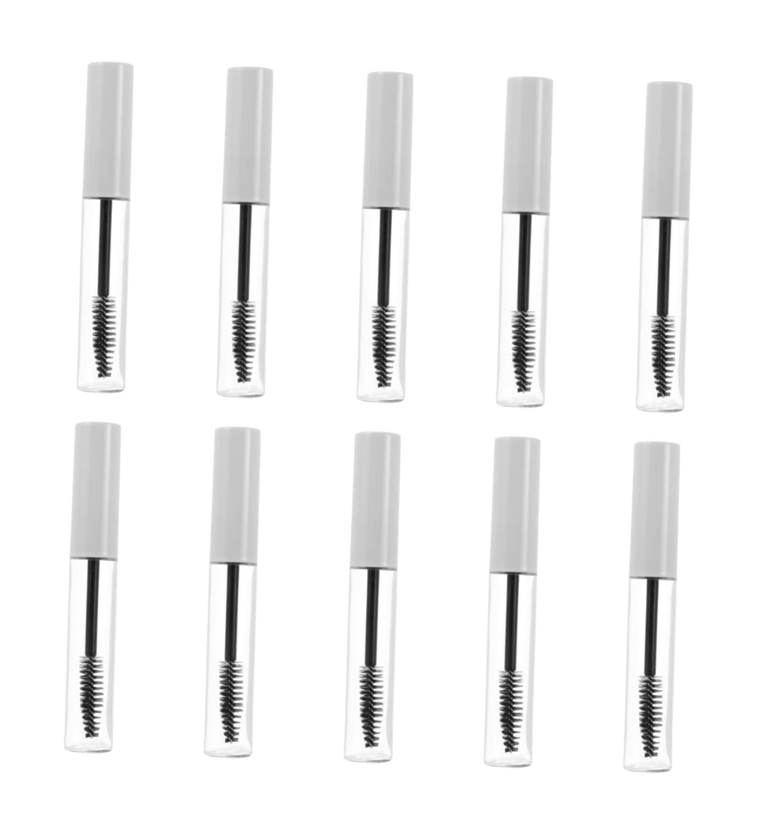 PLAFOPE 10pcs Eyelash Tube Eyelash Mascara Eyelash Brush Tubes Clear Mascara Tube Cosmetic White Plastic - Buy Online on GoSupps.com