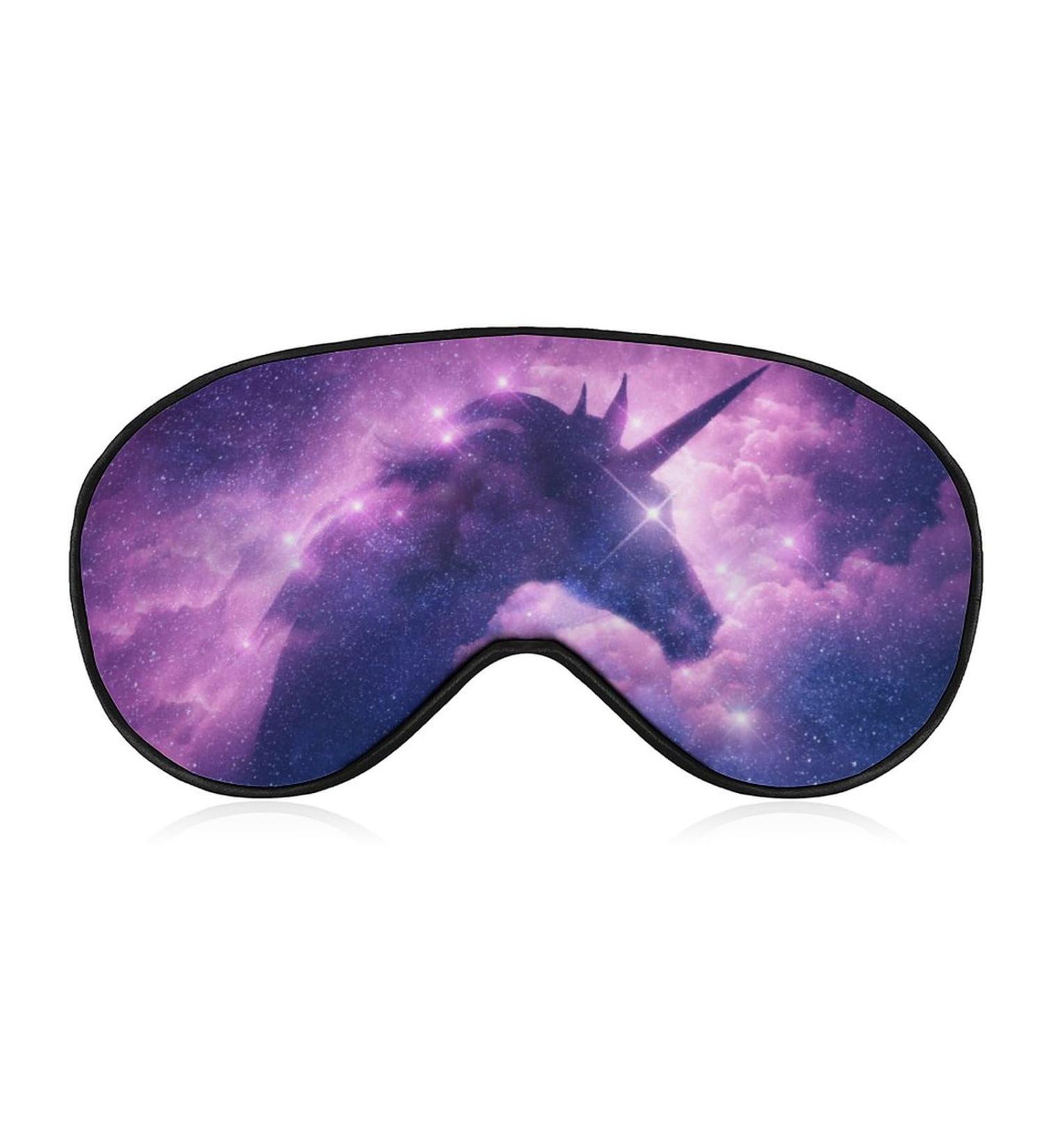 Unicorn Silhouette Milky Way Nebula Sleeping Mask - Adjustable, Lightweight Eye Mask for Travel and Meditation - Buy Online on GoSupps.com