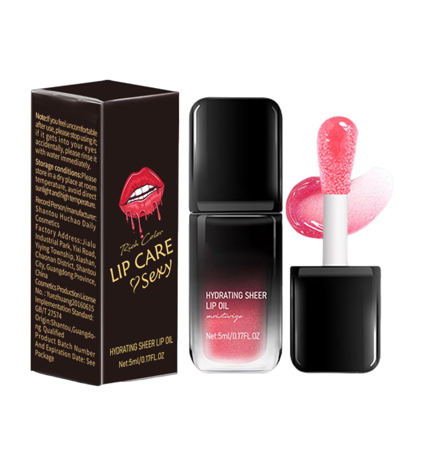 Color Changing Lip Oil Moisturizing Lip Balm Shiny Long Lasting Lip Color 5ml with Nourishing Restorative Properties for Date Party 2 - Buy Online on GoSupps.com