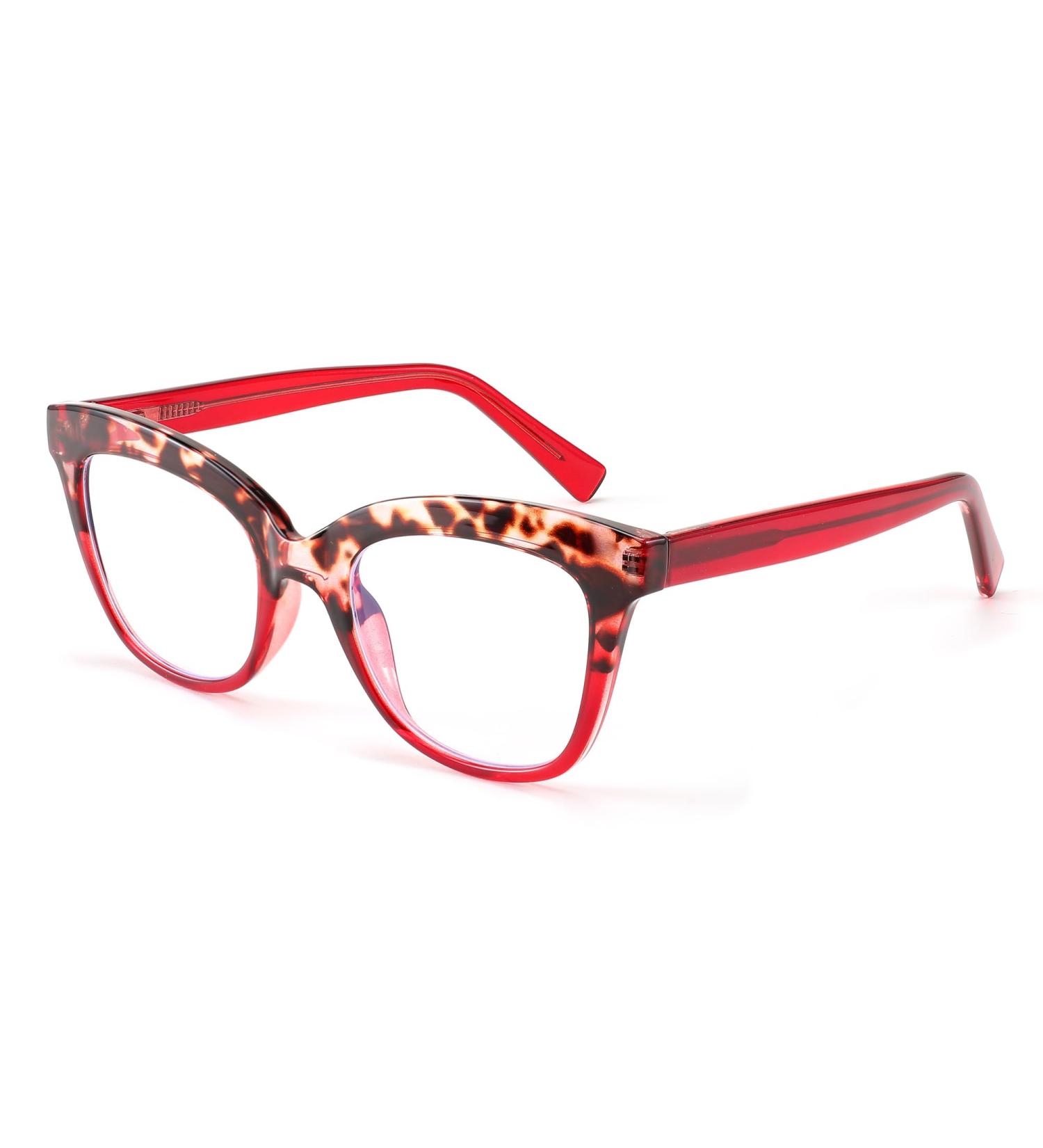 FEISEDY Retro Square Reading Glasses for Women - Anti-Glare Blue Light Blocking Eyestrain Relief Red Leopard 3.0x Magnification - Buy Online on GoSupps.com