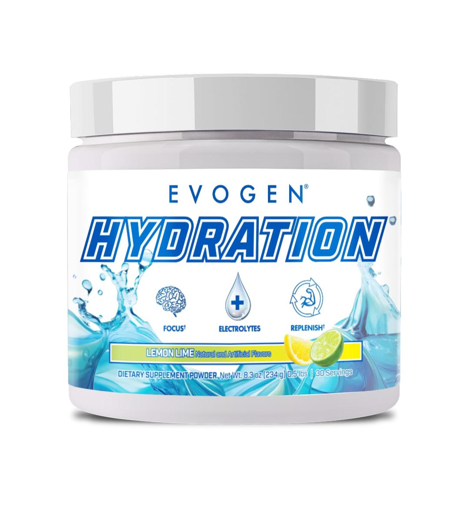 Evogen Hydration - Full Spectrum Electrolytes Powder | Sugar-Free Electrolyte Powder Supplement for Hydration Energy and Recovery | Coconut Water B Vitamins Potassium | Lemon Lime | 30 Servings Lemon Lime Tub - Buy Online on GoSupps.com