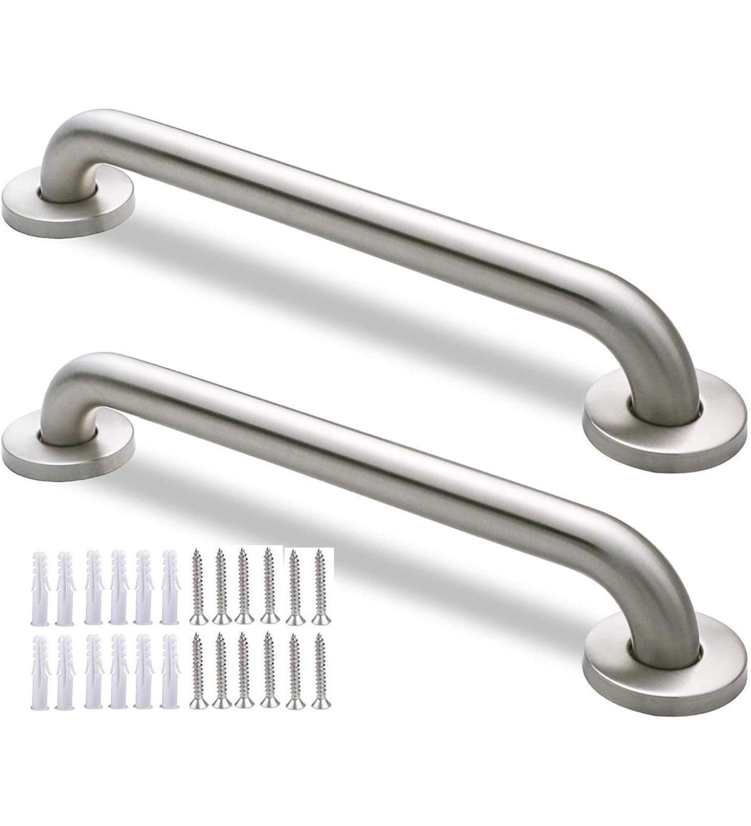 2 Pack 12 inch Stainless Steel Bath Grab Bar Shower Safety Handle for Bathtub Toilet Bathroom Stairway Handrail 12in x 1.25in Concealed Flanges 400lbs Loading Capacity - Buy Online on GoSupps.com