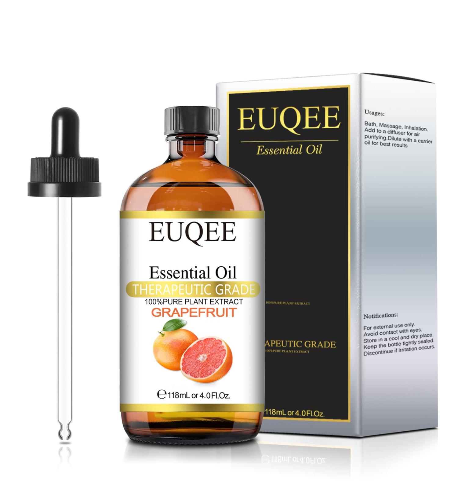 Grapefruit Essential Oil 118mL Pure Grapefruit Oil Large Capacity Essential Oil with Glass Dropper for Diffuser Aromatheraphy DIY Soap (4fl.oz) Classic-15 - Buy Online on GoSupps.com