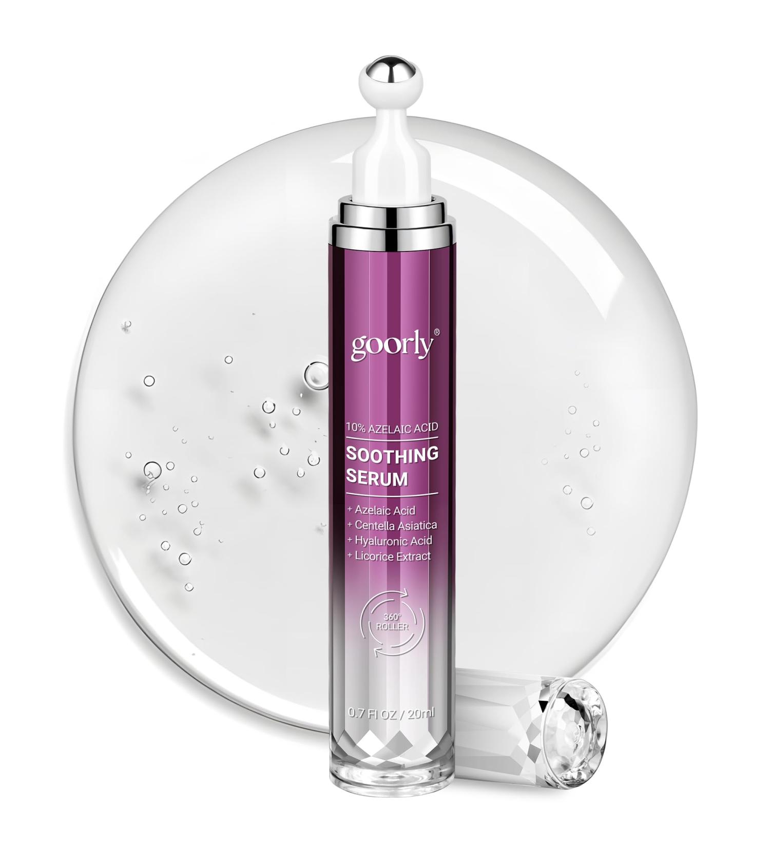 Azelaic Acid 10% for Face with 360 Roller, Centella Asiatica and Hyaluronic Acid Soothing Serum for Redness & Sensitive Skin, 0.7 fl oz - Buy Online on GoSupps.com