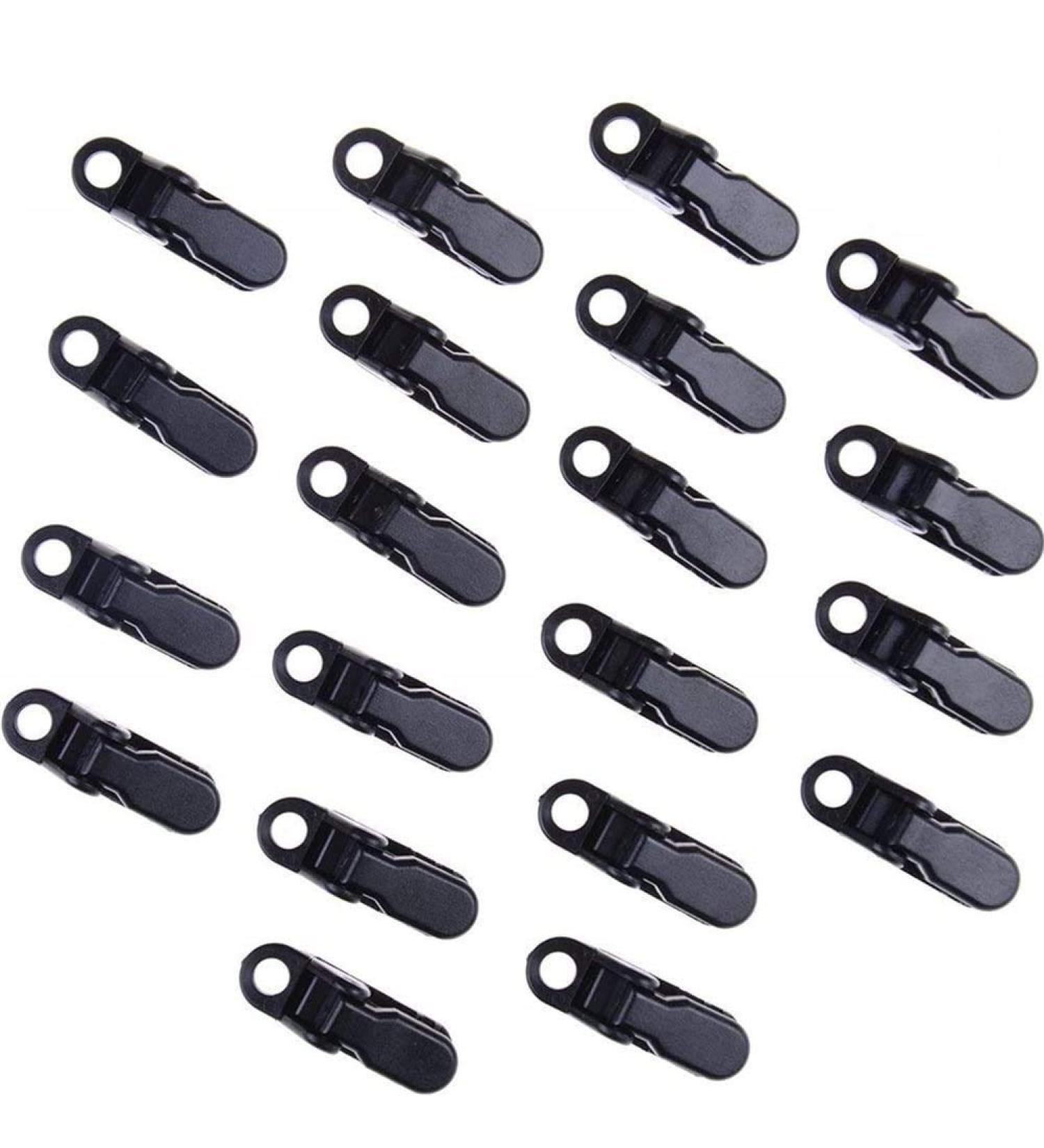 Warmshine 20 Pack Small Clamp Tarp Awning Clips Set - Black Trap Clips for Camping & Outdoors - Buy Online on GoSupps.com