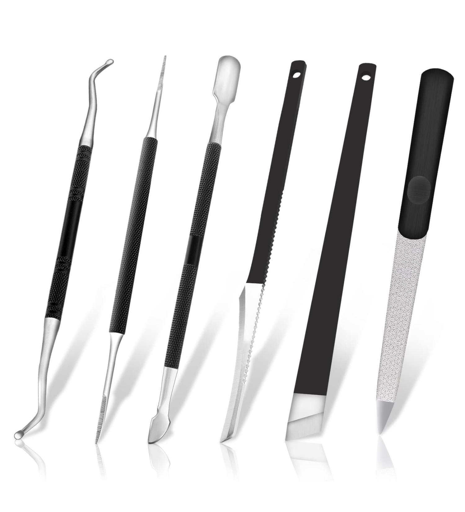 Professional 6pcs Ingrown Toenail Pedicure Tool Kit - Toe Nail File, Lifter, Pusher, Knife Set - Stainless Steel Foot Repair Kit for Nail Care - Buy Online on GoSupps.com