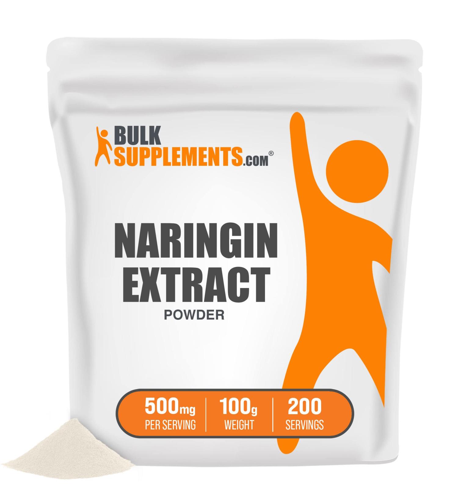 Naringin Extract Powder - 500mg per Serving - Citrus Fruit Sourced Dietary Supplement - Gluten Free - 100g (3.5 oz) - 200 Servings - Buy Online on GoSupps.com