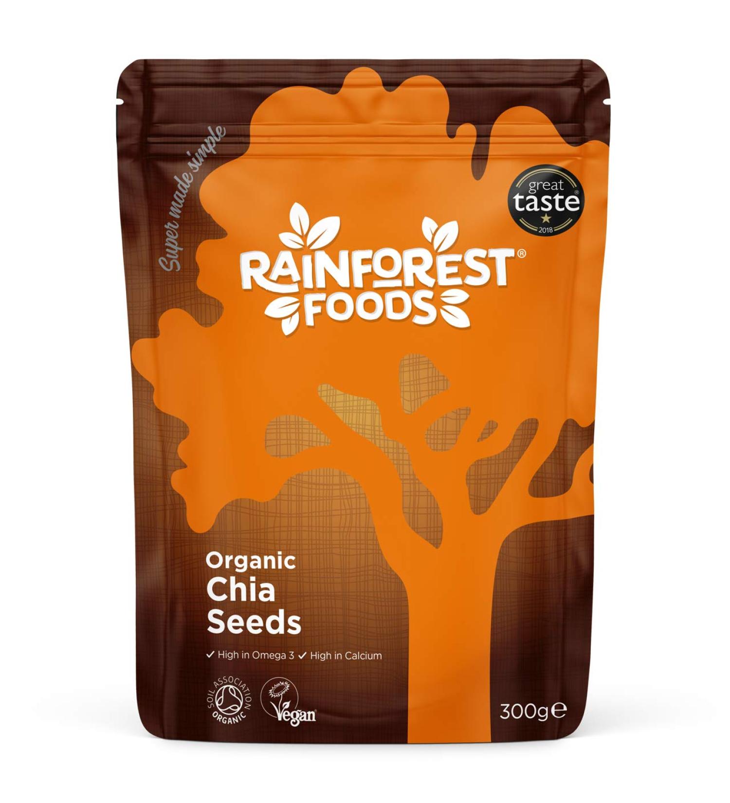 Rainforest Foods Organic Chia Seeds 300g 300 g (Pack of 1)