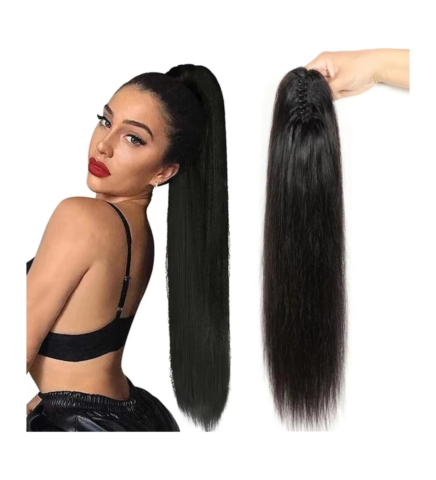 Ponytail Extensions 26Inch Heat Resistant Pony Tail Hair piece For Women Straight Claw Clip On Ponytail Hair Extensions Ponytail Hair Extension for Women(26inches) - Buy Online on GoSupps.com