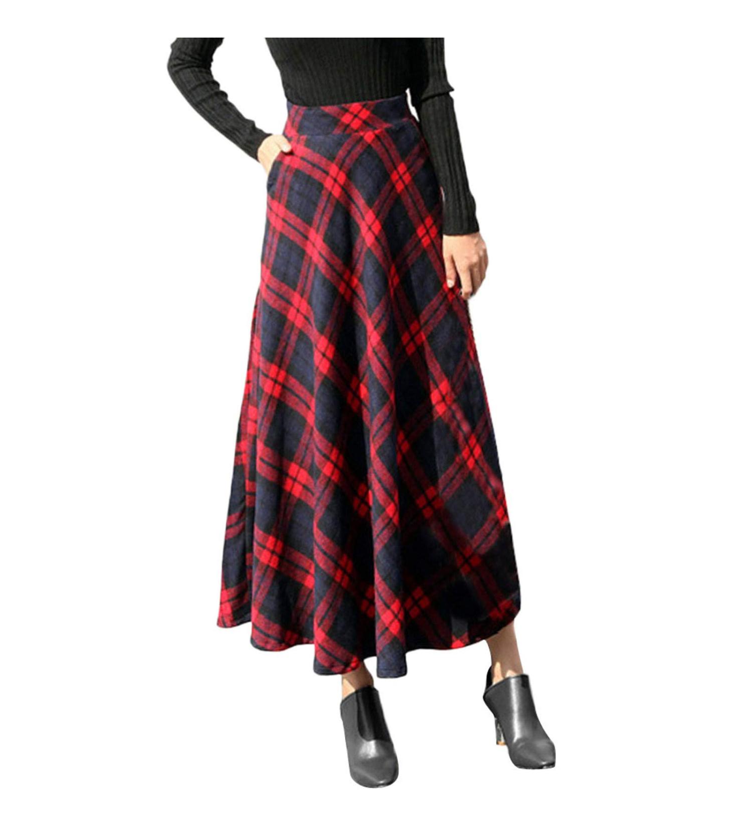 Skiffon Maxirock Elegant A-Line Mini Skater Dress with Flowers - Wrinkle-Free Winter Petticoat for Women in Red M - Buy Online on GoSupps.com