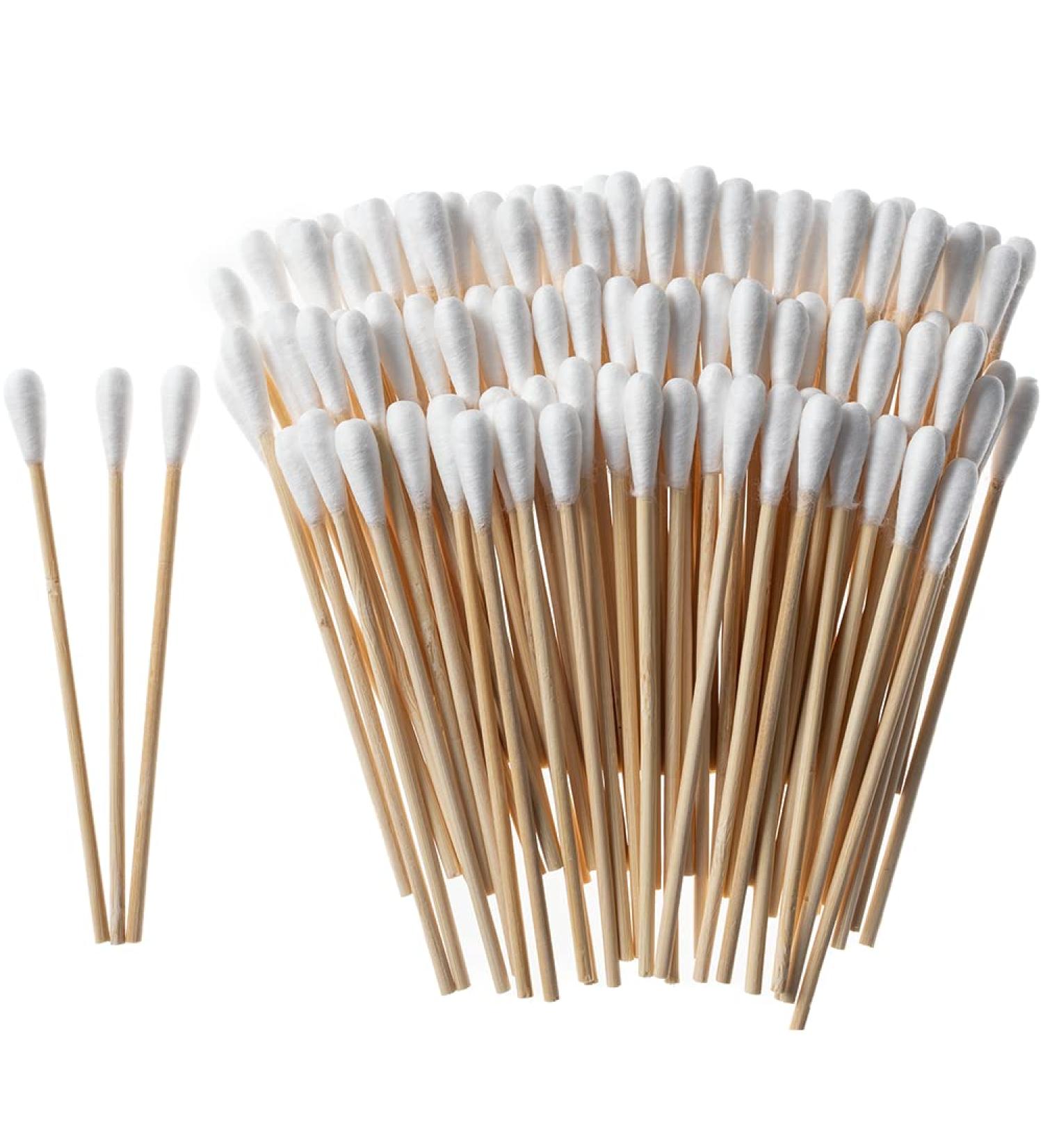 500 Pack 3.93 Inch Long Cotton Swabs with Wooden Sticks for Wound Care and Cleaning - Buy Online on GoSupps.com