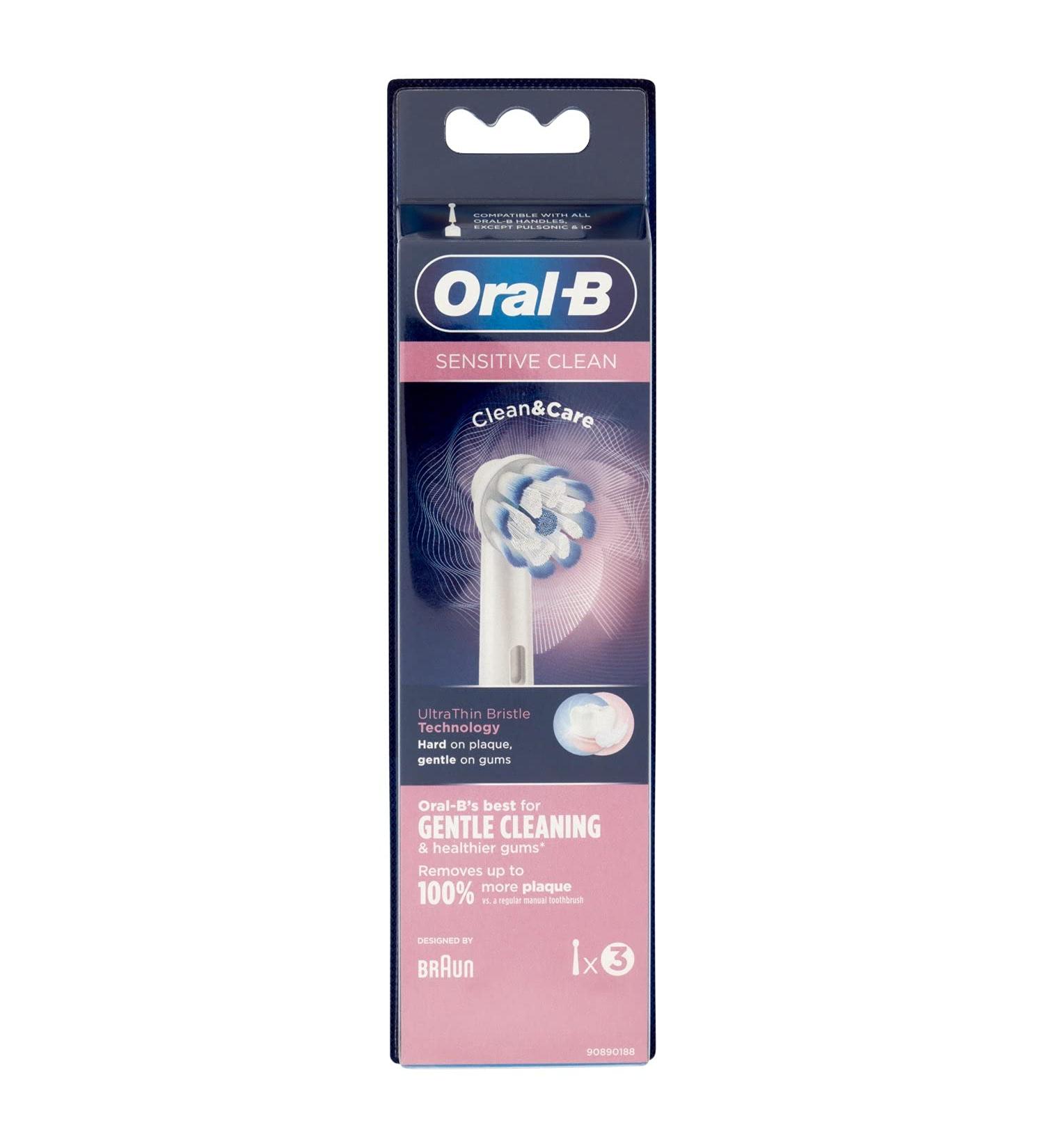 Buy Oral-B Sensitive Clean Replacement Brush Heads - Pack of 3 for Electric Toothbrush | International Shipping Available - Buy Online on GoSupps.com
