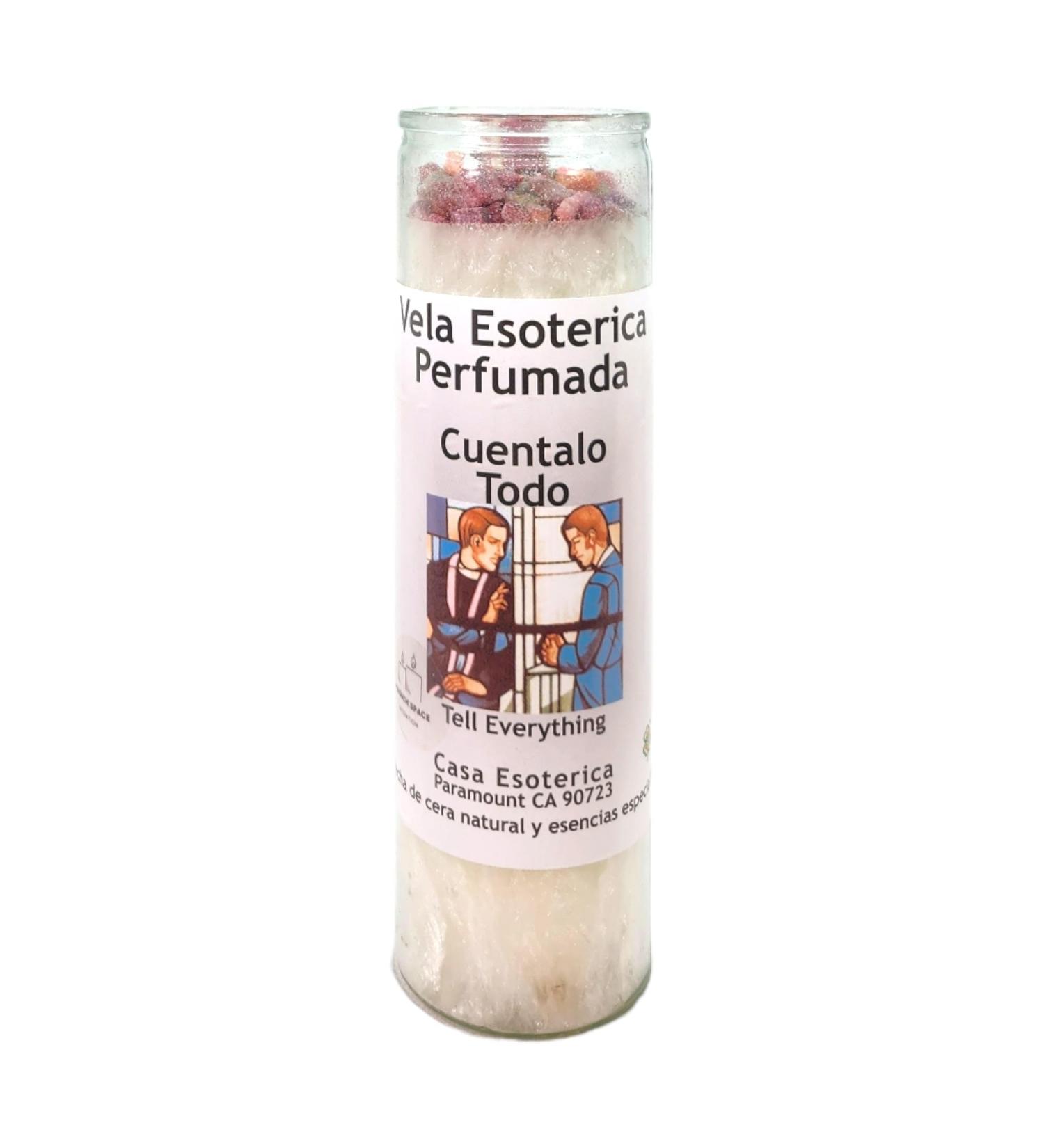 Buy Tell Everything Palm Wax Spiritual Intention Spell Candle - White | Vela CASA ESOTERICA PERFUMADA (CUENTALO TODO) | International Shipping Available - Buy Online on GoSupps.com