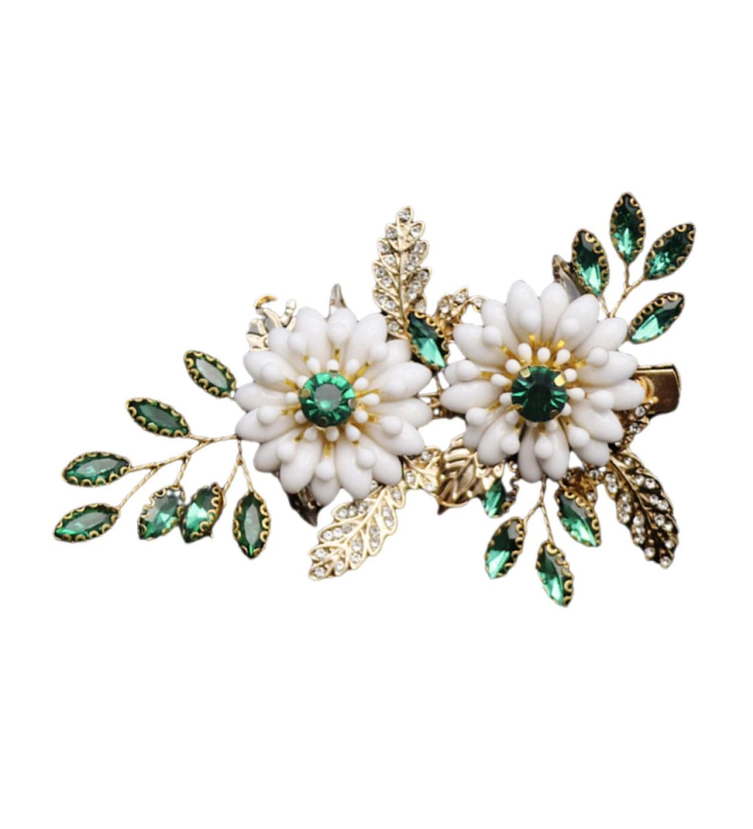 FOMIYES Women Hair Accessories Hair Clip for Thin Hair Girls Hair Clips Bride Hair Clips Hair Clips Decoration Women Hairpin Green Crystal Barrette Hairclips Metal Hair Piece Miss Leaves - Buy Online on GoSupps.com