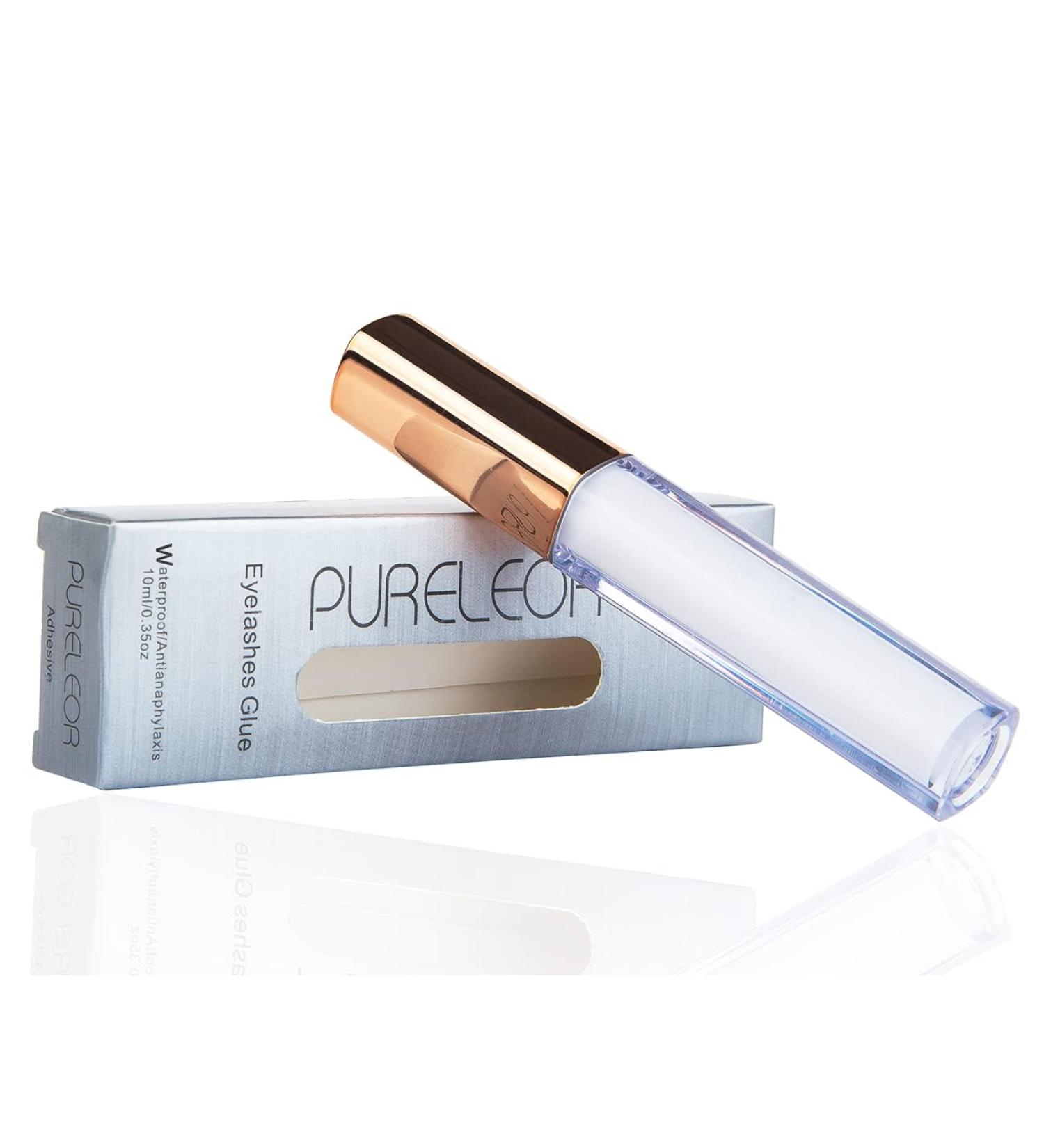 PURELEOR Eyelash Glue Strong Hold Latex Free Lash Glue for Sensitive Eyes Waterproof Lash Adhesive for Strip Lashes Brush On Clear 10ml 0.35oz - Buy Online on GoSupps.com
