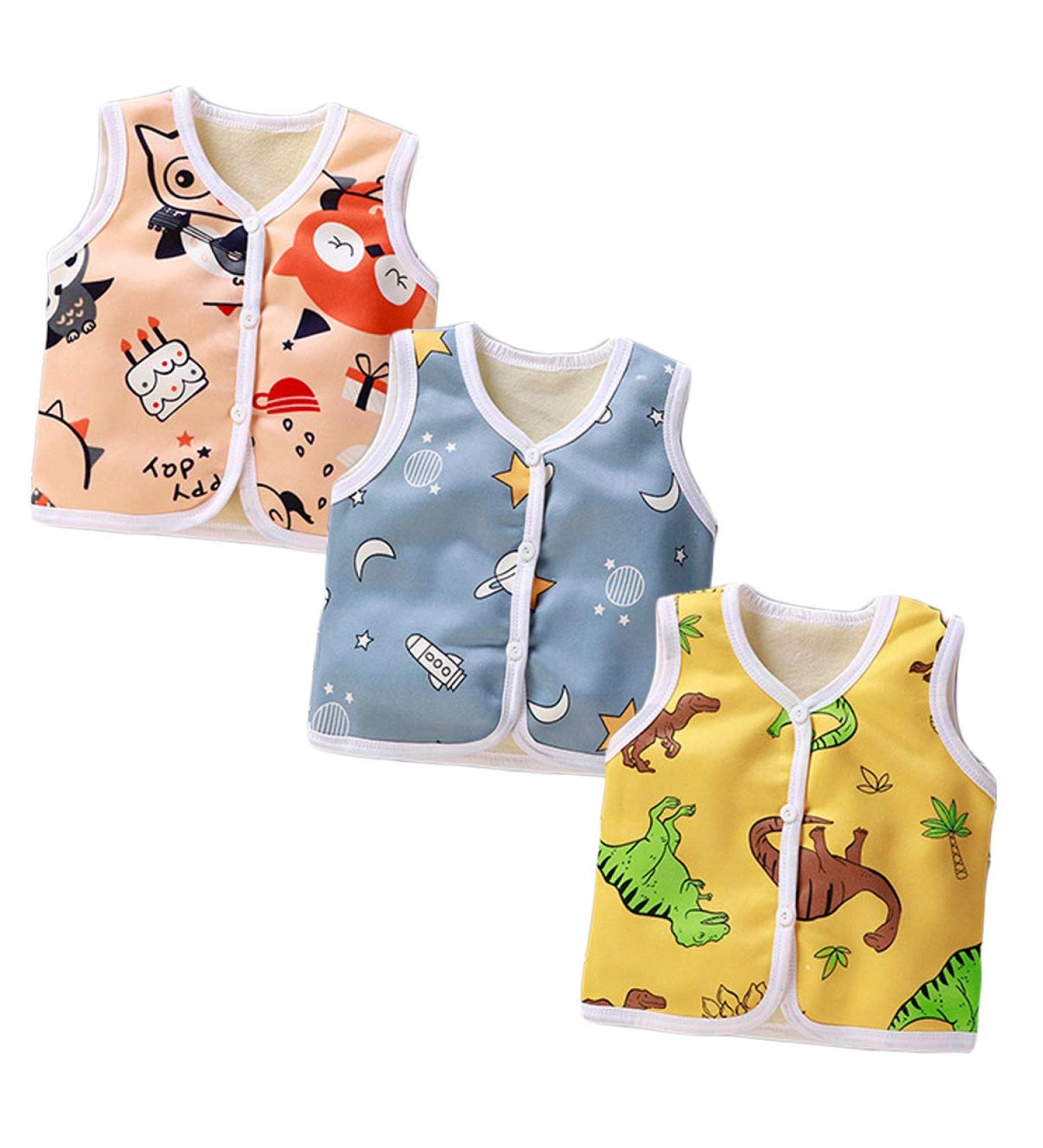 XM-Amigo Baby Boys' Winter Gilets Vest | Thick Waistcoat Jacket for Toddlers | 3-4 Years | Height 60-73cm | Pack of 2-3 Sets - Buy Online on GoSupps.com