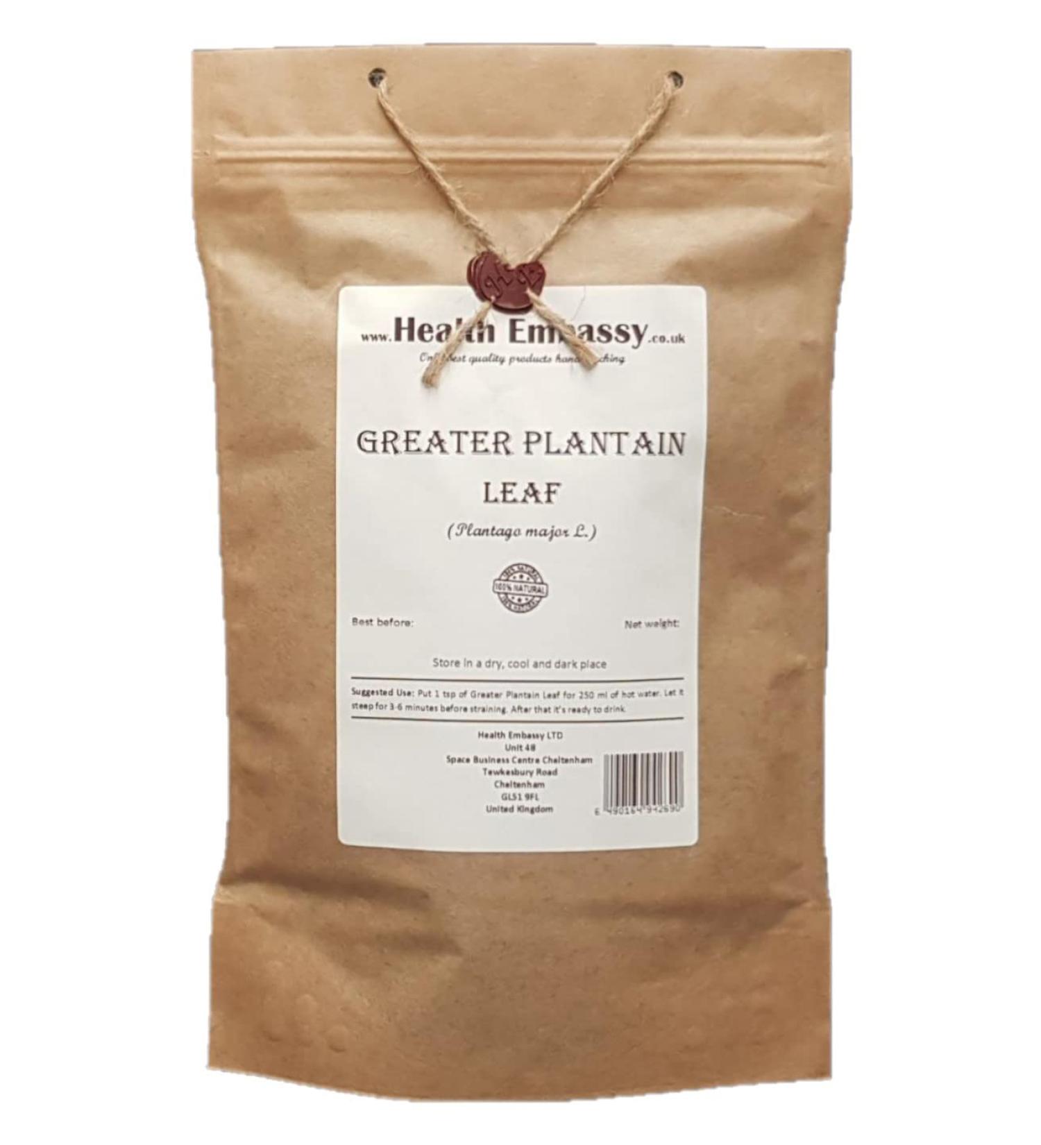 Health Embassy Feuille de Plantain Majeur Tisane | Plantago Major L | Greater Plantain Leaf (50g) - Buy Online on GoSupps.com