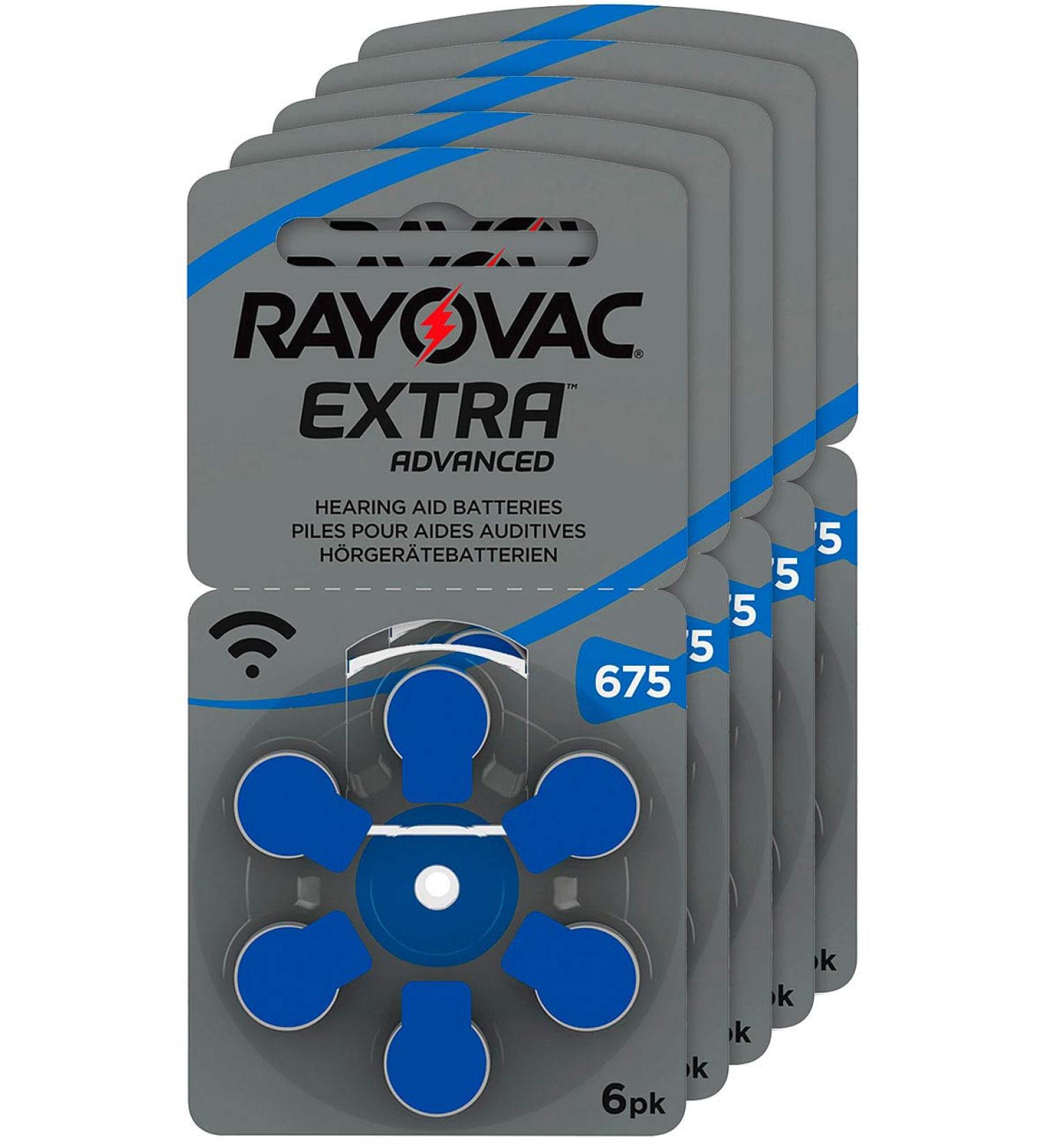 Rayovac 675 Extra Advanced Hearing Aid Batteries 1 45 V 640 - 5 x Pack of 6 (30 cells) - Buy Online on GoSupps.com