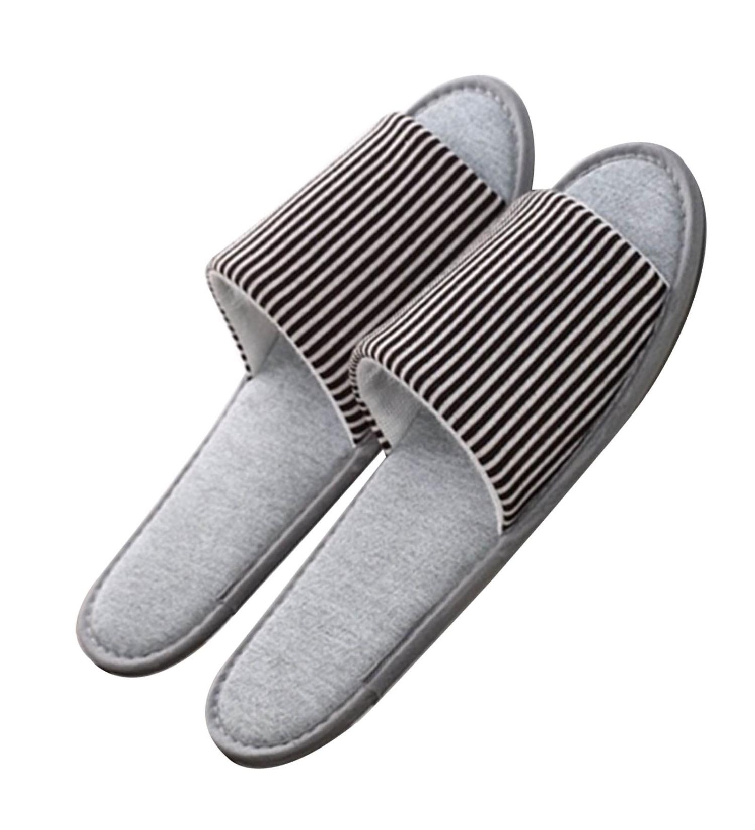 Premium Spa House Shoes for Men | 10 Pairs Open Toe Slippers for Hotel Guests Spa & Travel - Fits Most with 29cm/11.4inches Black - Buy Online on GoSupps.com