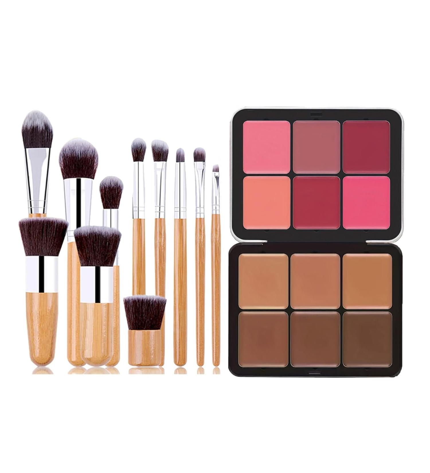Professional Makeup Cream Contour Palette | 12 Color Concealer Set & Brush Gift for Women & Girls | Full Coverage Face Makeup - Buy Online on GoSupps.com