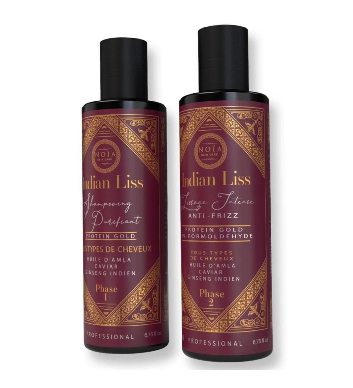INTENSE SMOOTHING NOIA HAIR - INDIAN LISS - AMLA AMAZONIAN OILS & INDIAN GINSENG - PROTEIN GOLD - 2 X250ML FOR ONE USE - Buy Online on GoSupps.com