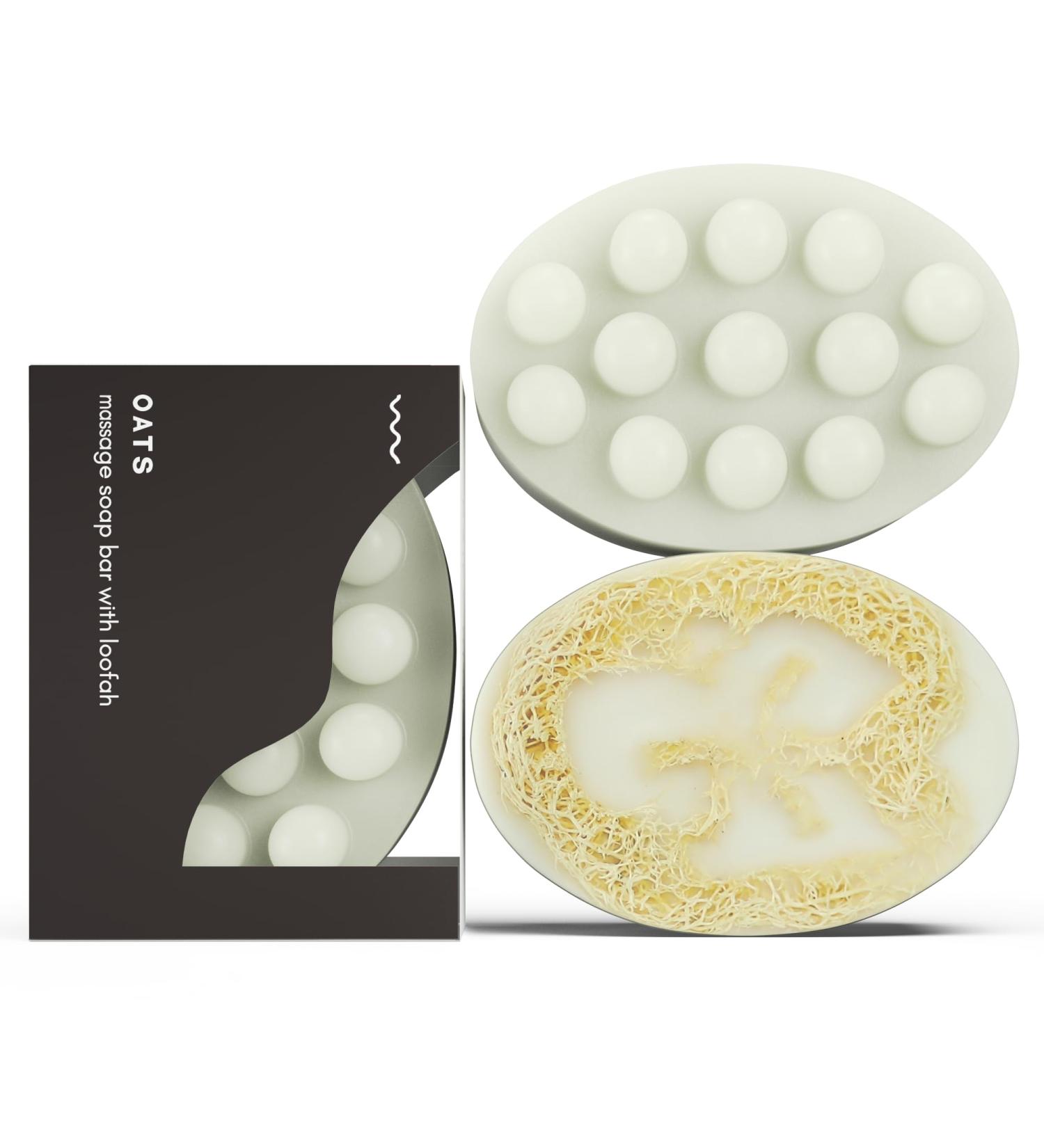 Daily Rituals Massage Bar Soap with Loofah | Oats Scent Body Scrub | Exfoliates & Cleanses | International Shipping - Buy Online on GoSupps.com
