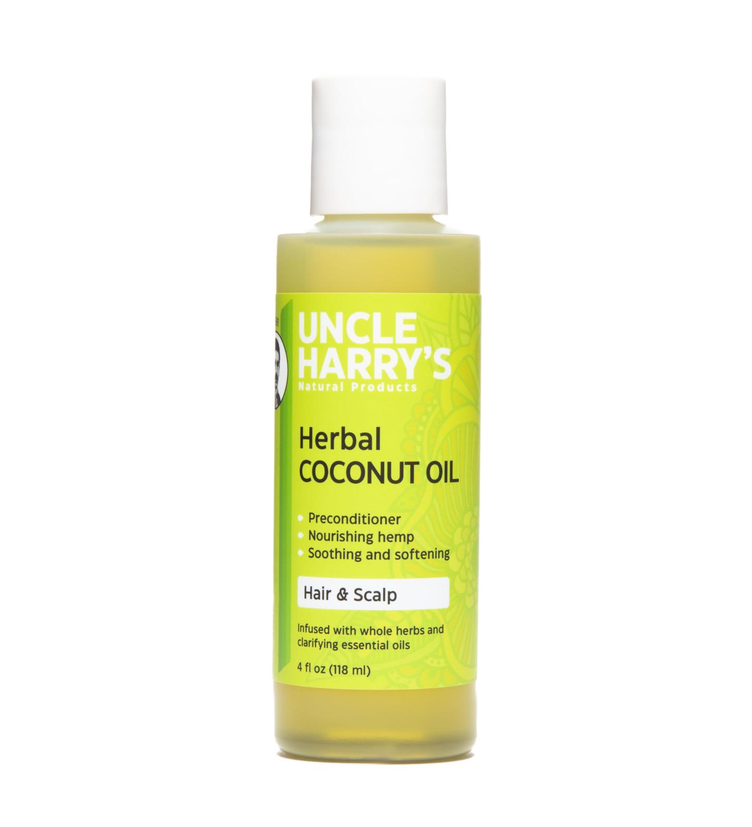 Herbal Coconut Oil for Hair by Uncle Harry's Natural Products (4oz Oil)