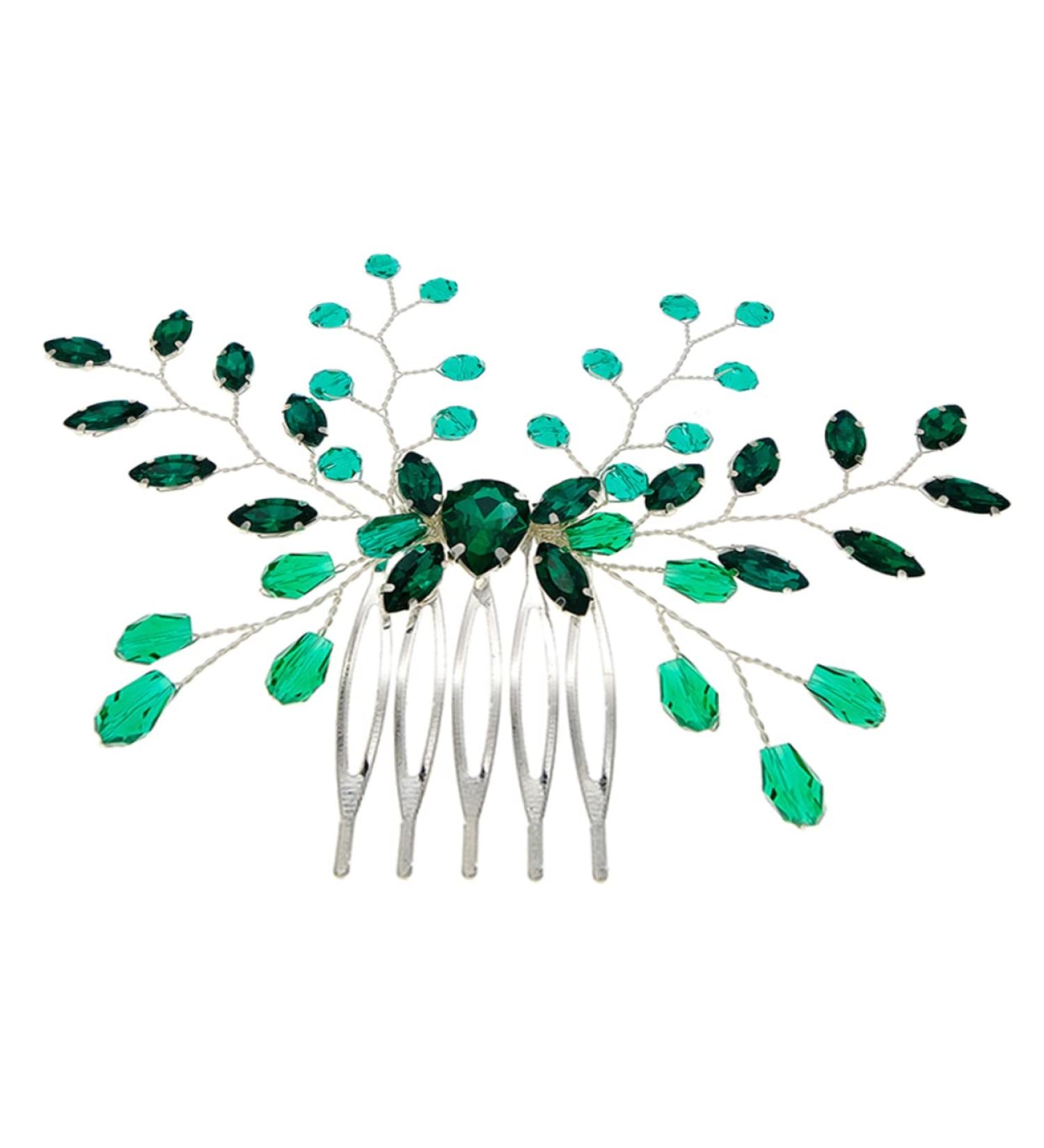 bride headpiece wedding headpiece hair accessory for girls green hair accessories hair gems for women rhinestone headpieces for women Miss rhinestones hair comb crystal - Buy Online on GoSupps.com