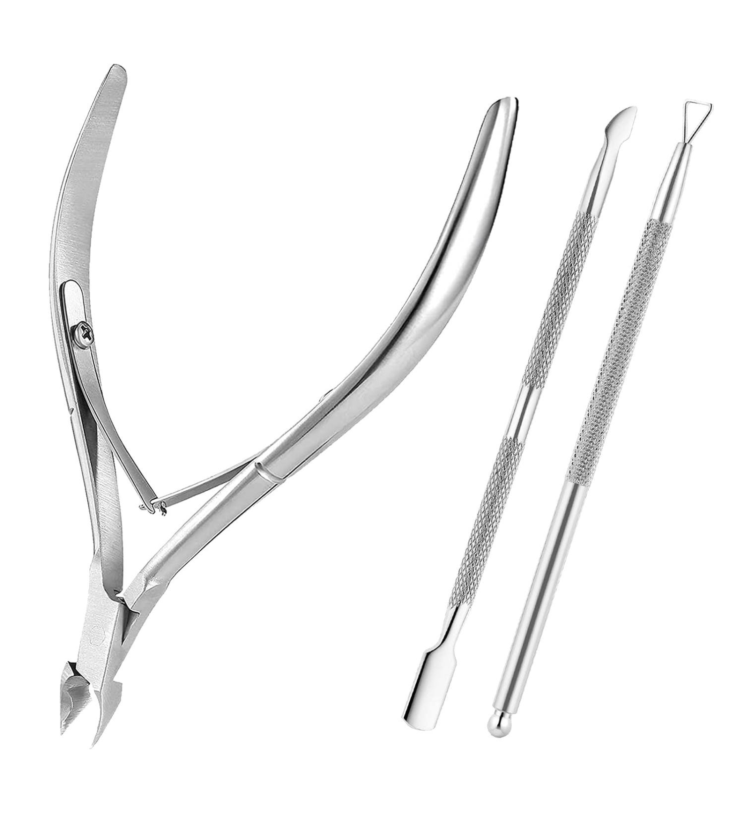 Cuticle Trimmer with Cuticle Pusher Cuticle Remover Cutter Nipper Scissor and Triangle Cuticle Nail Pusher Peeler Scraper Durable Dead Skin Clipper Manicure Pedicure Tools - Buy Online on GoSupps.com