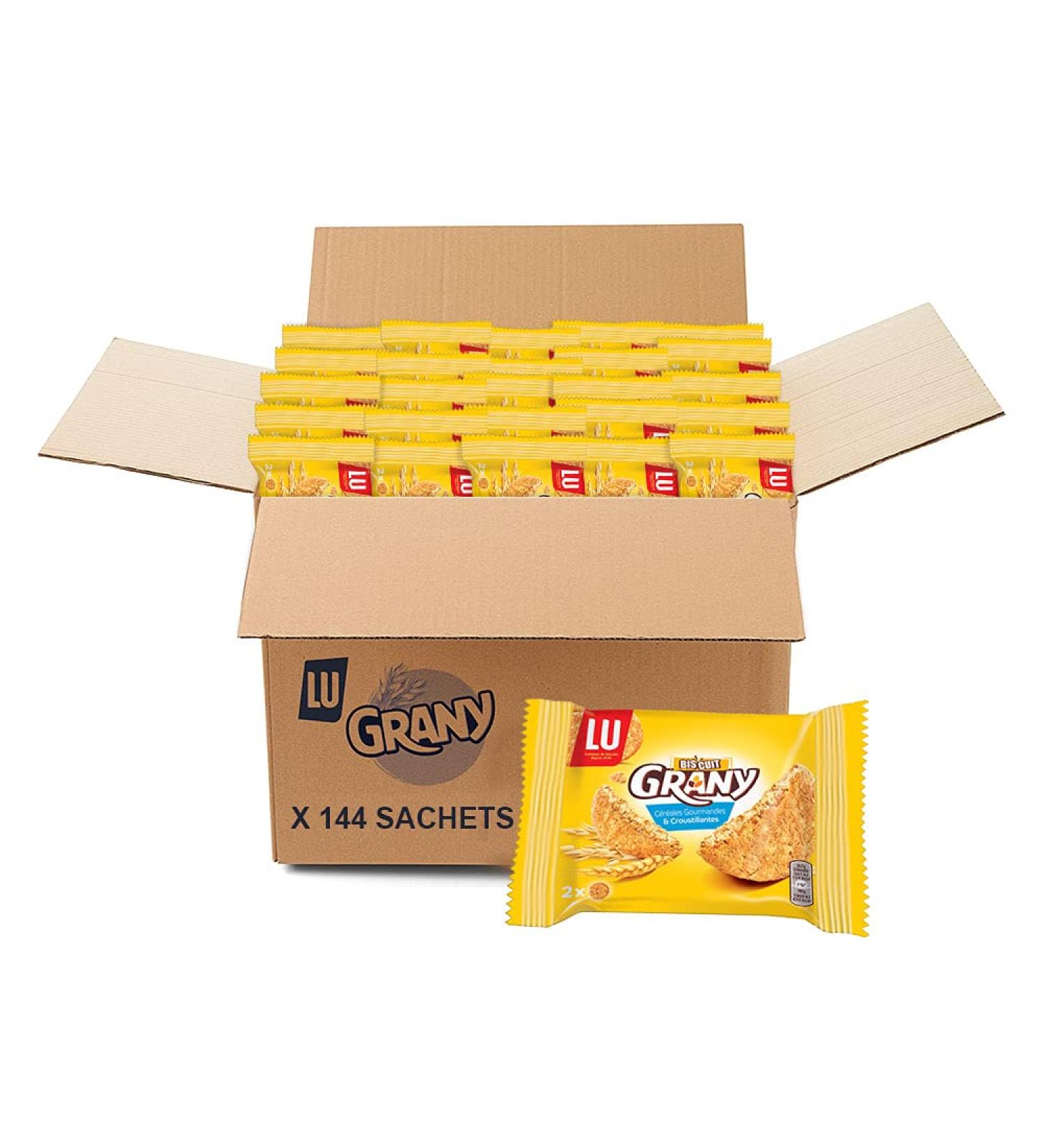 Grany - Gourmet and Crispy Cereal Biscuit - Pocket Size - Pack of 144 Bags (29g) - Buy Online on GoSupps.com