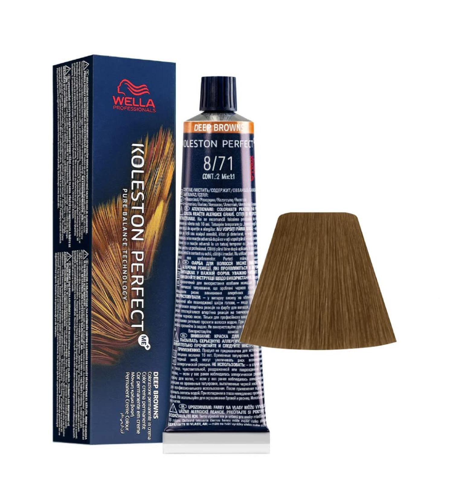 Wella koleston me+ 60 ml, color 8/71