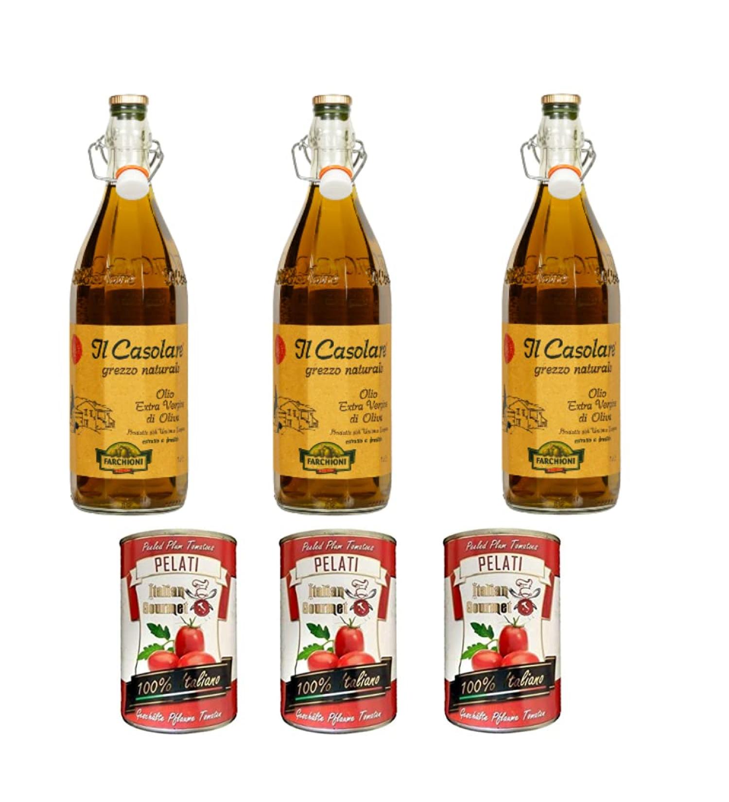  Italian Gourmet E.R. Farchioni Casolare Extra Virgin Olive Oil 100% Natural Olive Oil + 100% Italian Crushed Tomatoes 3 x 400 g - Buy Online on GoSupps.com
