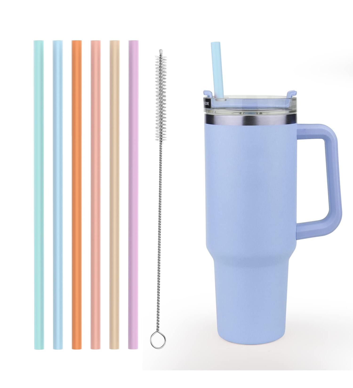 XANGNIER 6 Pack Multicolor Silicone Replacement Straws for Stanley Cups - Reusable Long Straws with Cleaning Brush | Compatible with Stanley Quencher Adventure, Water Jug & Cup Accessories - Buy Online on GoSupps.com