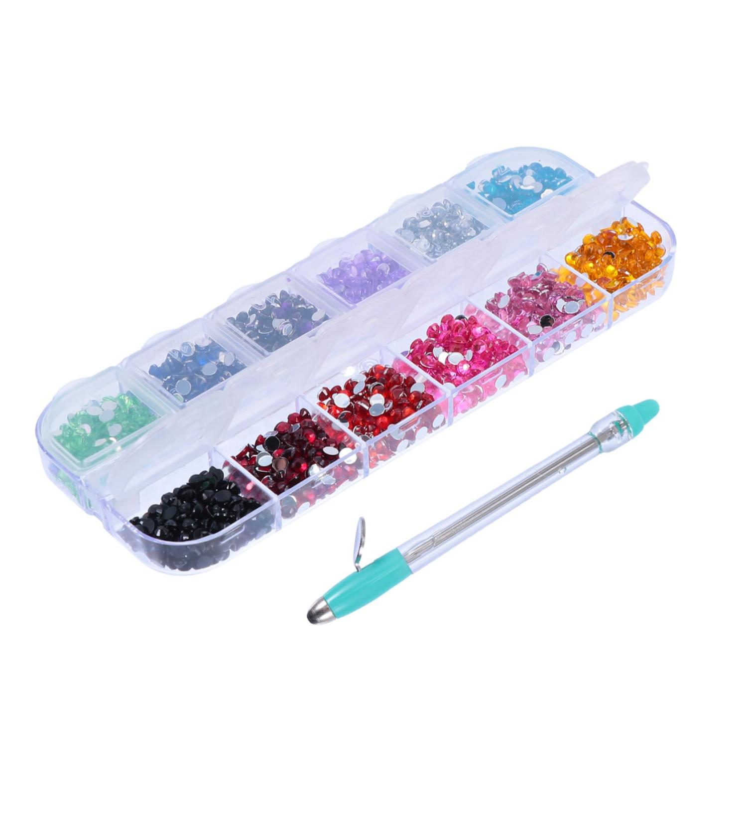 Ipetboom 1 Set Manual Drilling Pen Dotting Pen Nail Art Nail Dotting Pen Rhinestone Painting Tool Sewing Cross Pen Nail Art Pen Tools Diamond Manicure Stainless Steel Rhinestones - Buy Online on GoSupps.com