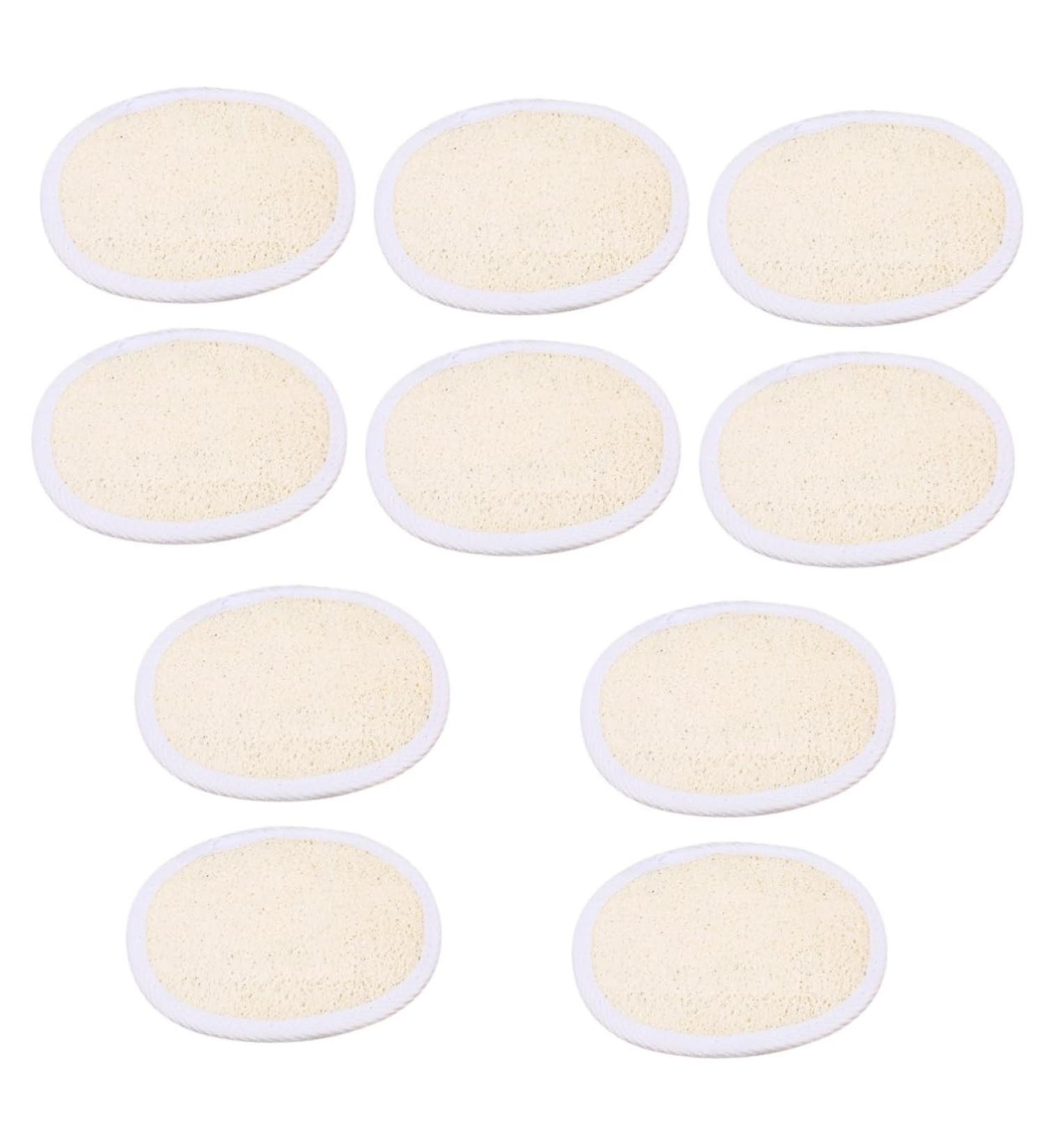 10 Pcs Natural Loofah Bath Sponge Set - Exfoliating Body Scrubber for Shower & Spa - Buy Online on GoSupps.com