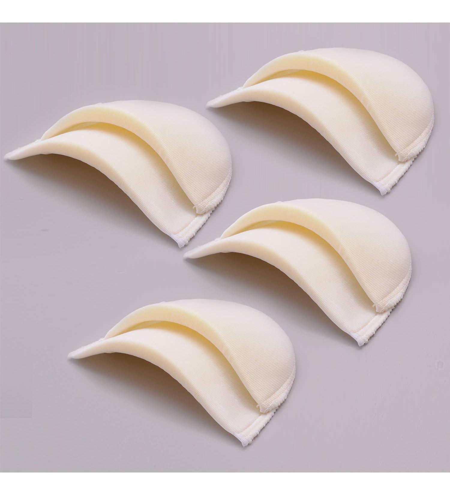 BeeSpring 4 PCS White Covered Shoulder Pads for Sewing - Foam Polyester Material - Buy Online on GoSupps.com