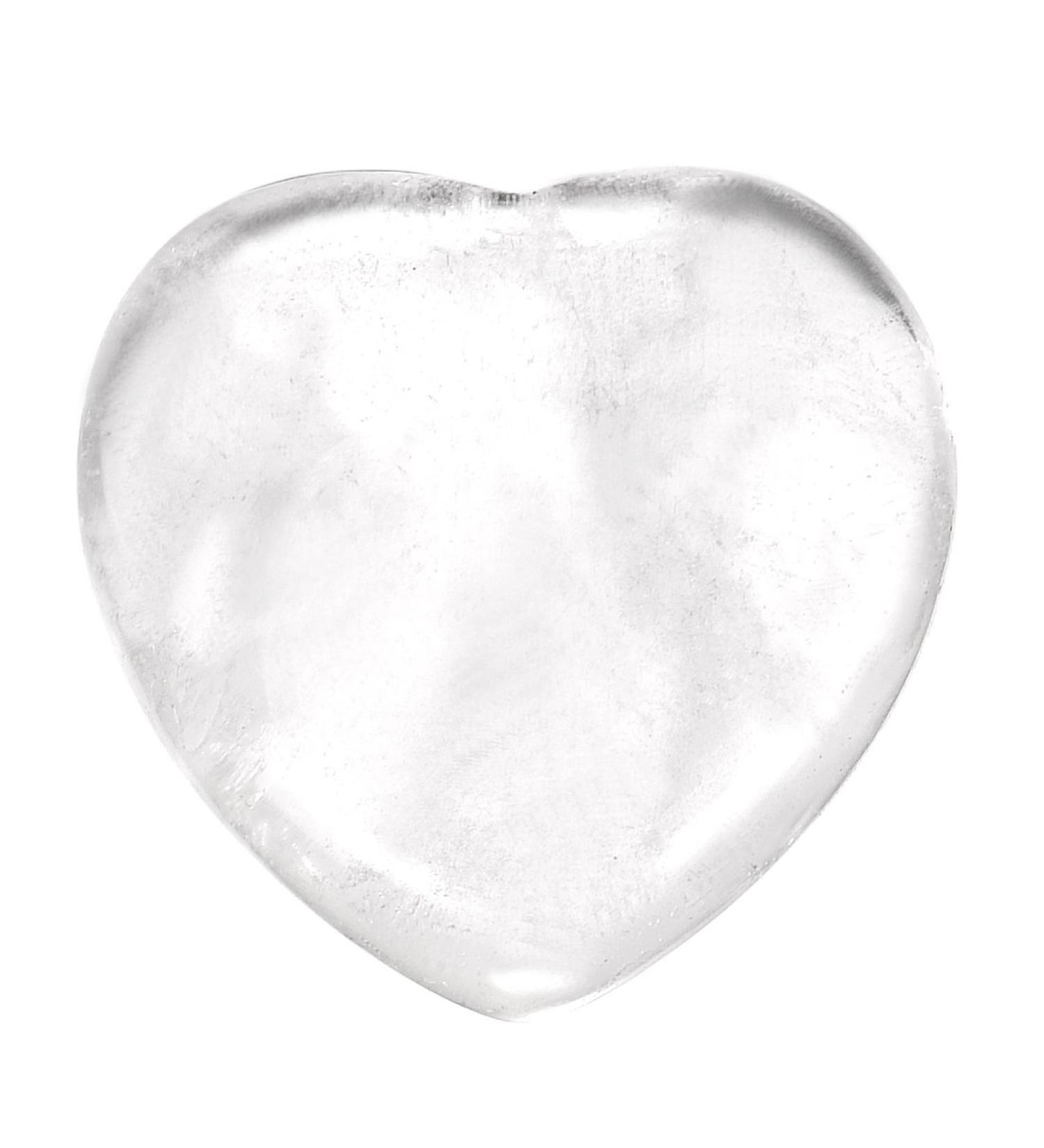 Morella Gemstone Heart Lucky Charm - 3 cm Rock Crystal Heart Stone in Velvet Bag - Perfect International Gift - Buy Online on GoSupps.com