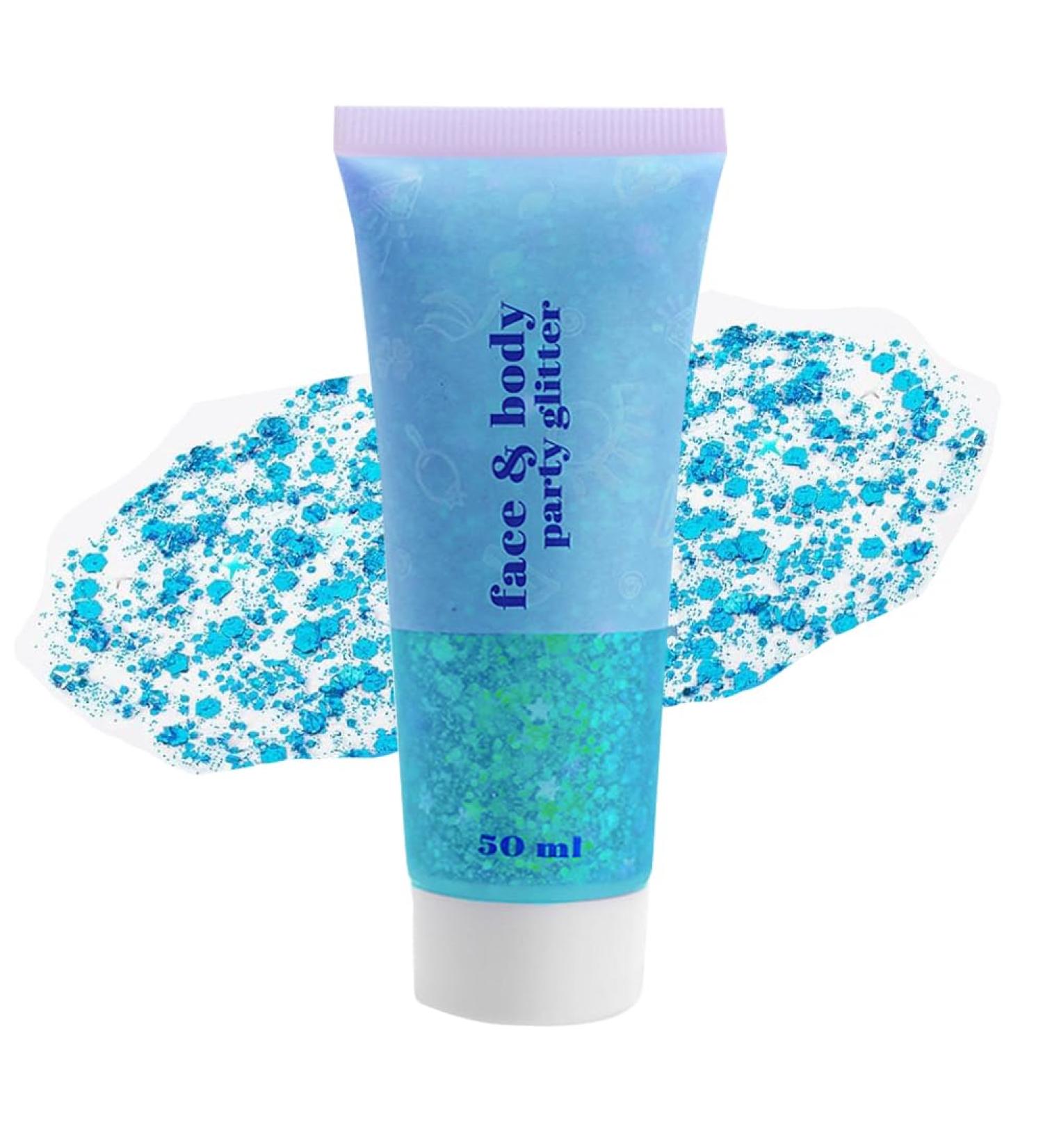  GL-Turelifes GL-Turelifes Blue Glitter Body Gel Face Makeup Sparkling Glitter Thick Hair Singer Concert Festival Rave Accessory Mermaid Sequin (#10 Ice Blue) - Buy Online on GoSupps.com