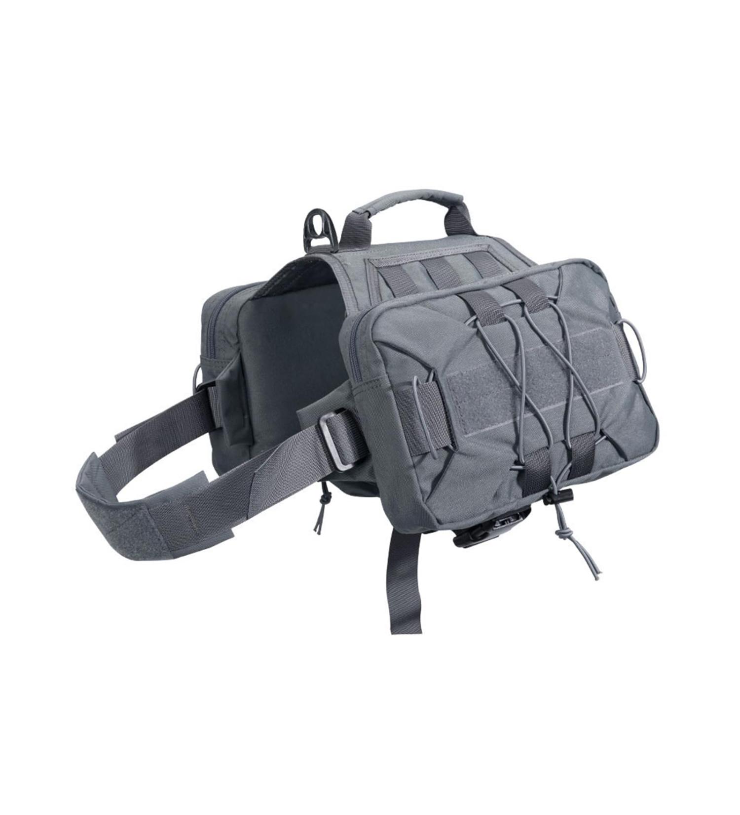 Adjustable Dog Backpack Harness for Medium & Large Dogs - Elite Spanker Service Hunt Dog Saddlebag - Gray (M) - Buy Online on GoSupps.com