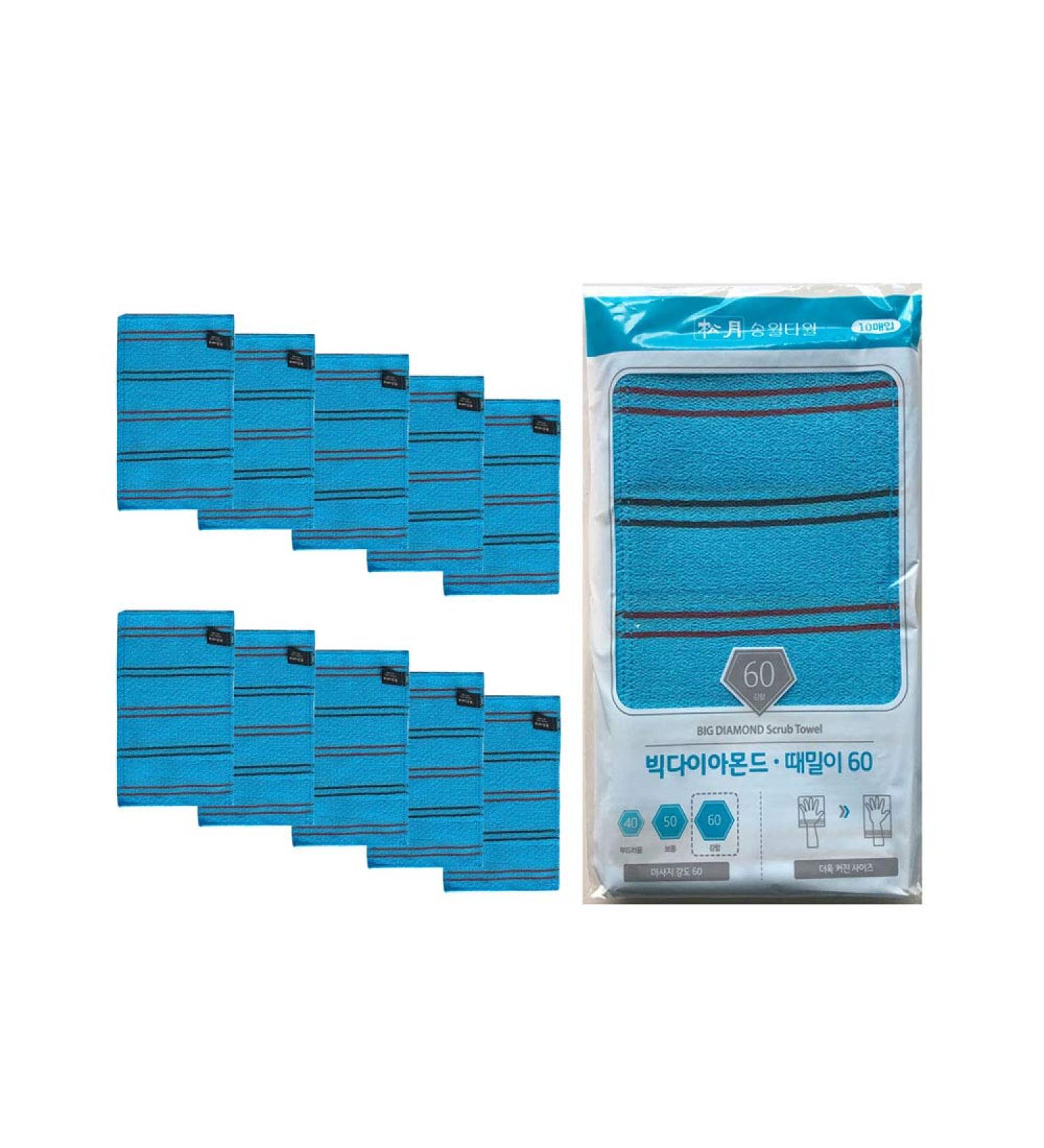 Buy Songwol Korean Exfoliating Mitt - Blue Body Scrub Washcloth | Large 10 Pcs - International Shipping - Buy Online on GoSupps.com