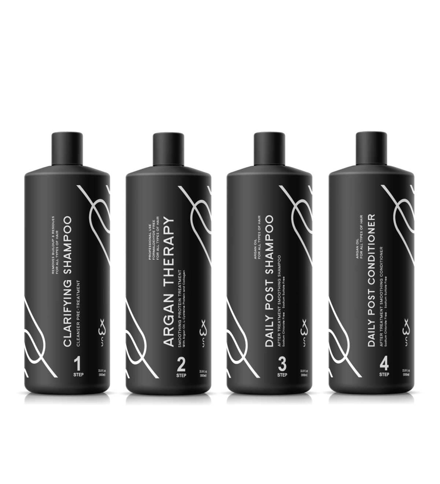 UNEX ARGAN PROTEIN THERAPY FULL KIT 1000ml (33.8 fl oz) Formaldehyde Free - MADE IN USA