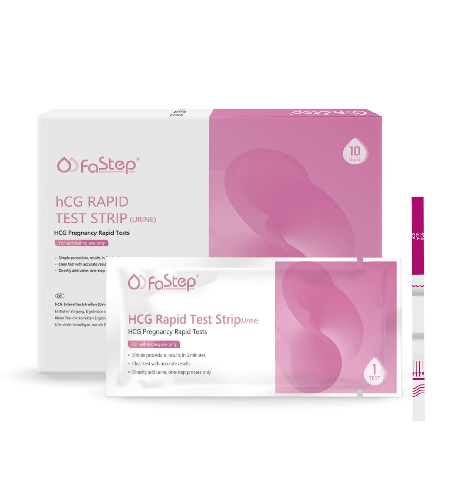 Fastep Ultra Sensitive Early Pregnancy Test - 10 Miu/ml Detect Pregnancy in 3 Minutes - 10 Pack - Buy Online on GoSupps.com
