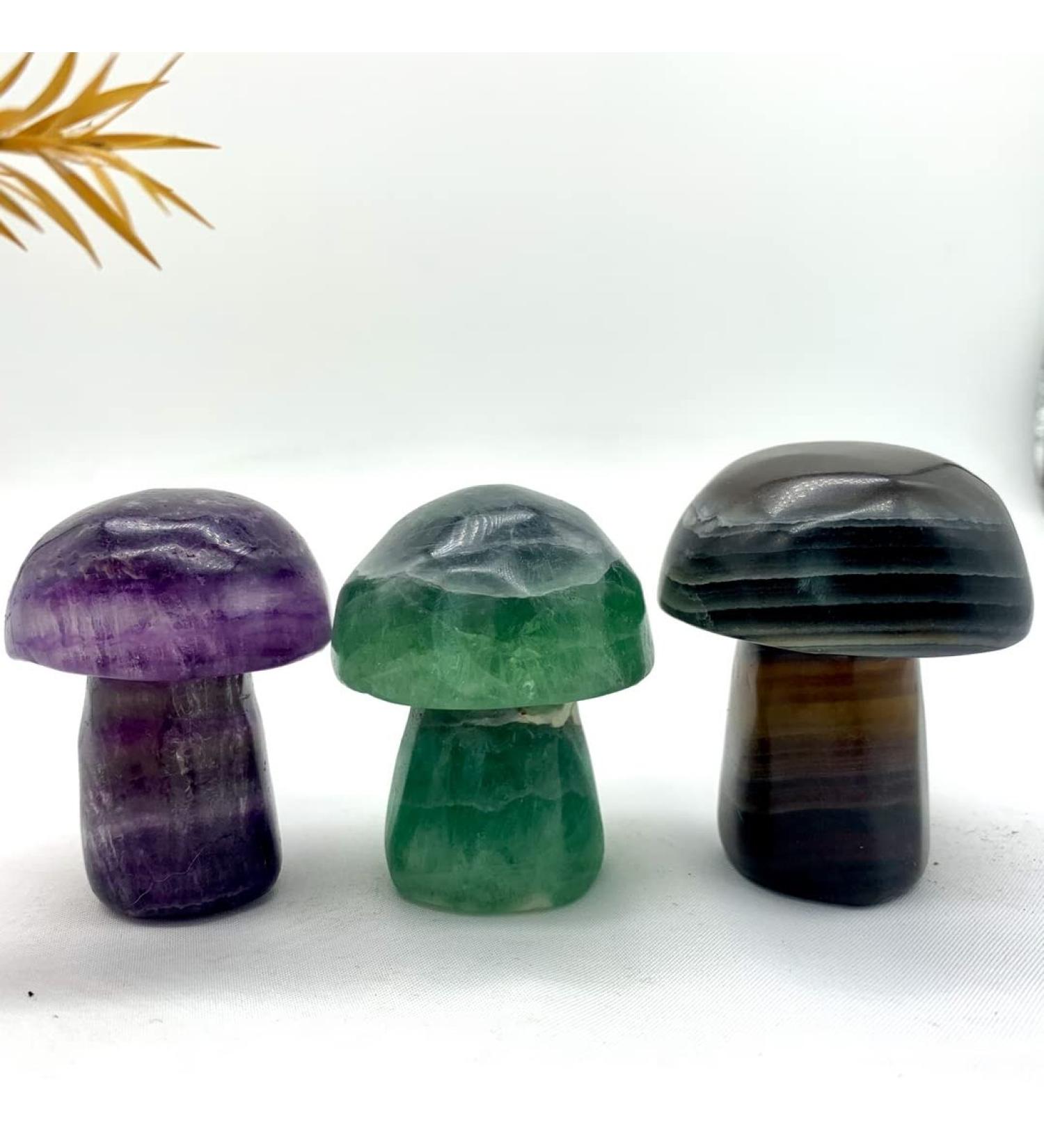 Gemstones for Decoration 1PC Natural Big Green Purple Fluorite Mushroom Shaped Polished Stone DecorNaturalStones and s Aura ningxiao - Buy Online on GoSupps.com