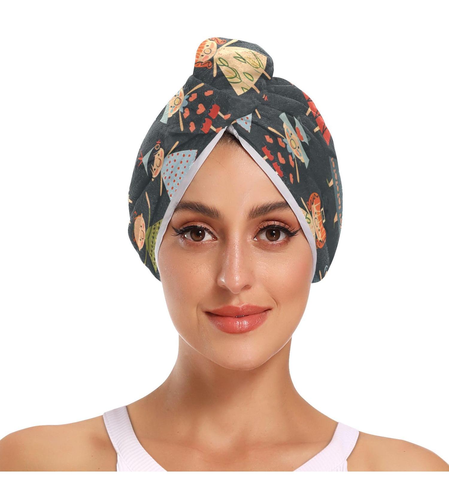 Cosplay Kids Hair Towel 2 Pack | Super Absorbent Quick Dry Hair Turbans for Girls & Women - Buy Online on GoSupps.com
