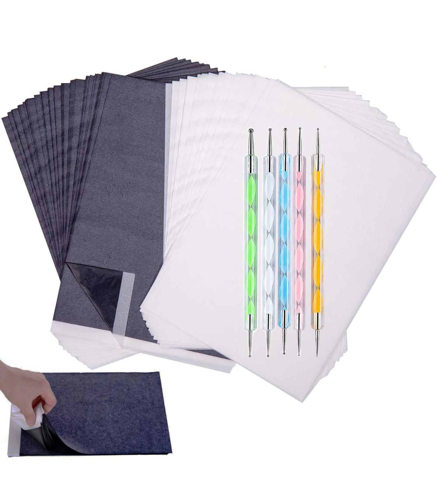 Offeara Carbon Paper  Large Size Graphite Paper  Tracing Paper for Drawing  Black Transfer Paper and Trace Paper  - 180 Sheets (9 x 13 Inches) with 5pcs Embossing Styluses Stylus - Buy Online on GoSupps.com