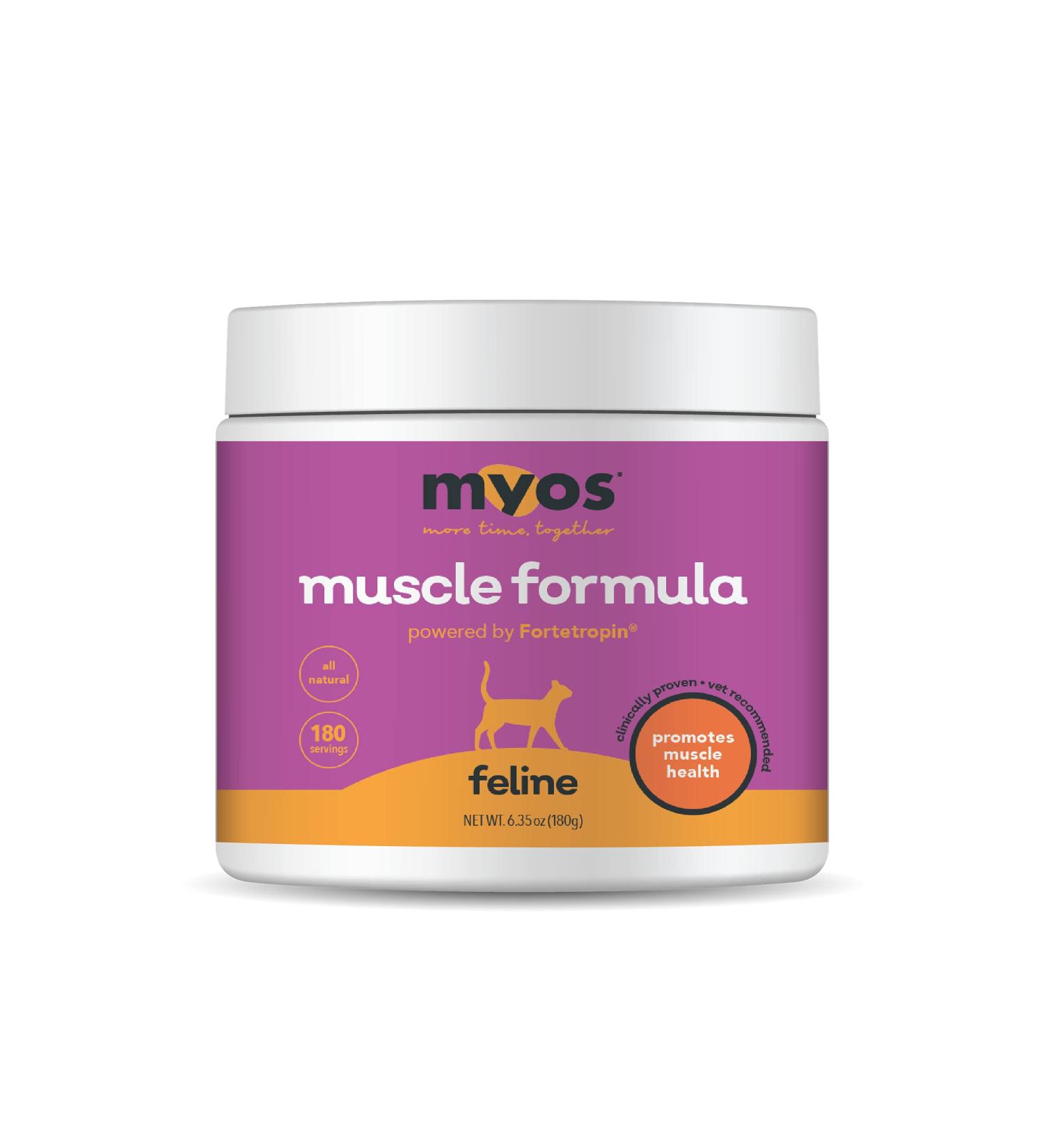 MYOS Feline Muscle Formula with Fortetropin | All Natural Cat Supplement for Muscle Loss | Reduce Feline Muscle Loss | 180 Servings - Buy Online on GoSupps.com