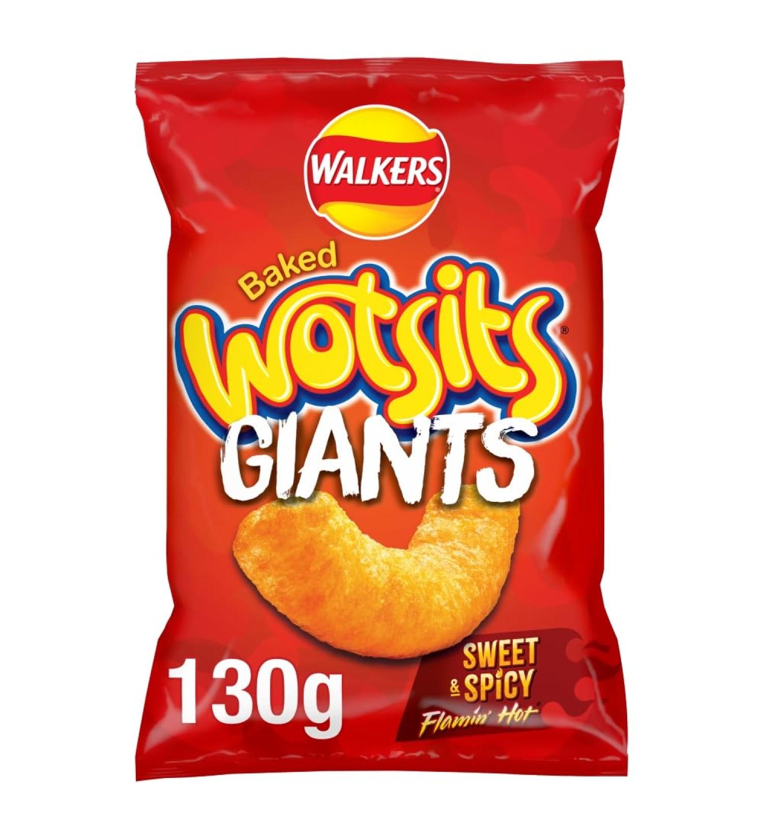 Walkers Wotsits Giants Sweet & Spicy Snacks Crisps 130 g - Buy Online on GoSupps.com