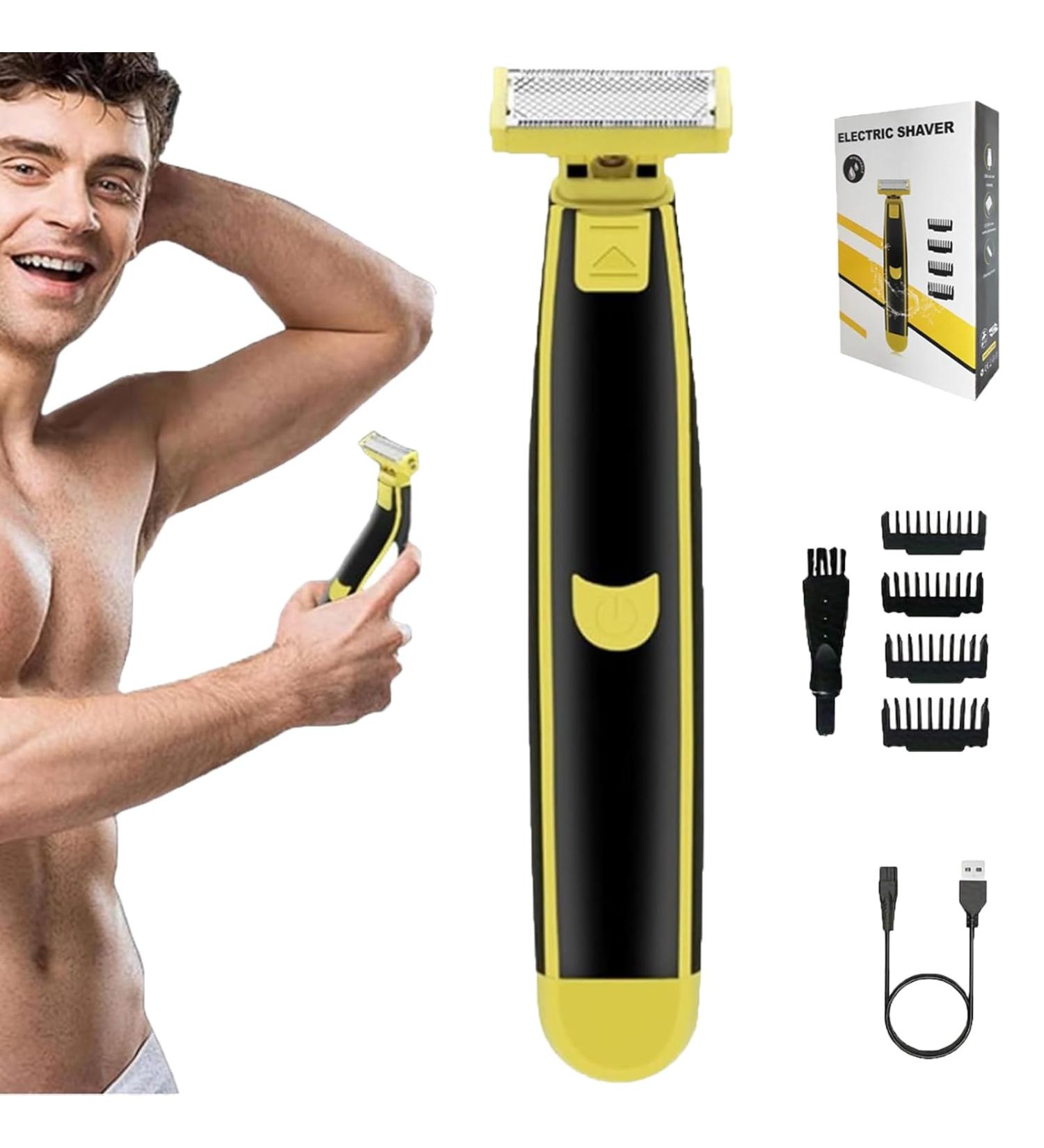 Stellaya Shaver Full Body Washed Wet & Dry Shaver Stellaya Razor Waterproof Male Hygiene Razor Stellaya Electric Body Hair Trimmer for Men with 4 Types Of Limited-Length Combs (1) - Buy Online on GoSupps.com