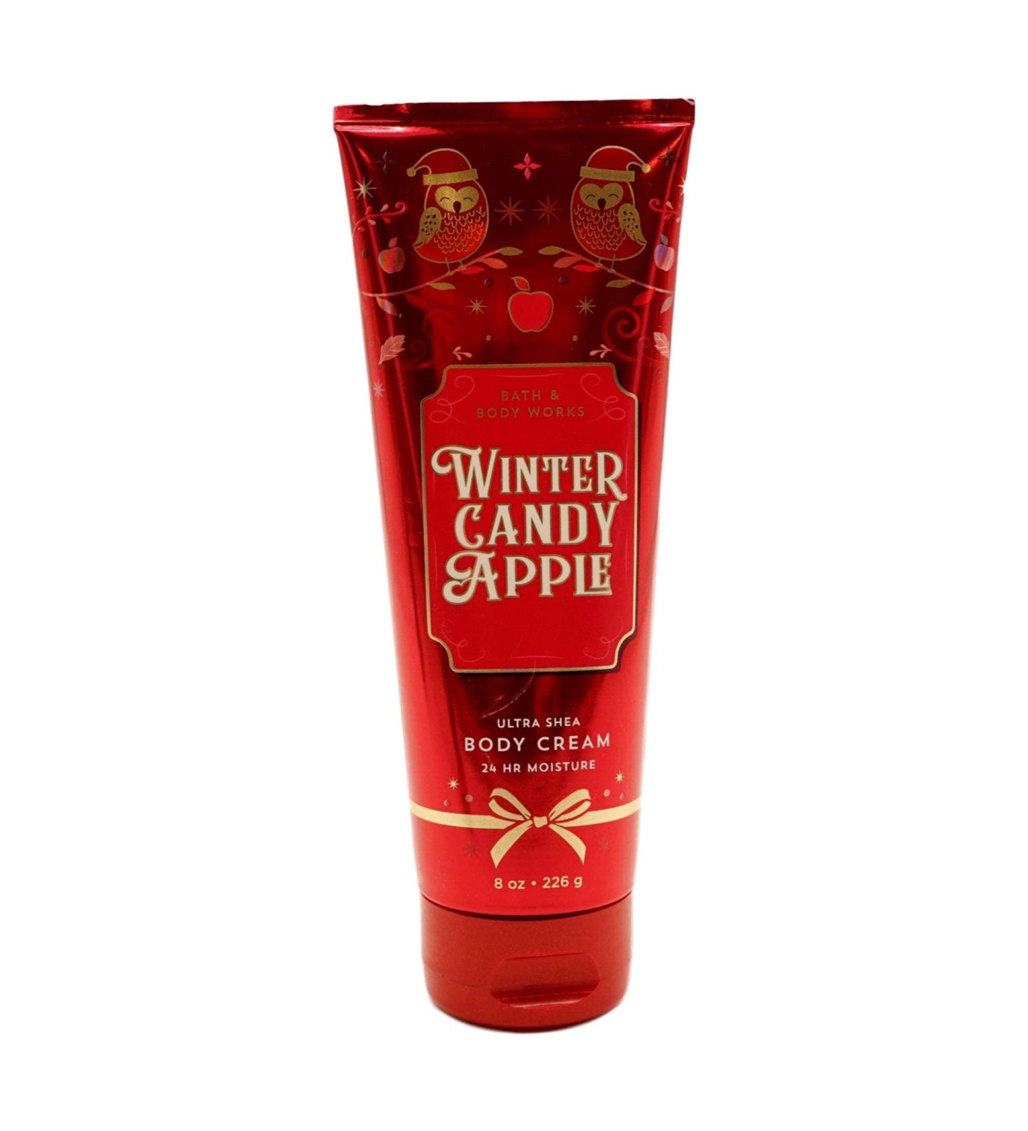 Bath & Body Works Winter Candy Apple Ultra Shea Body Cream 24 hr Moisture 2019 Holiday Edition 8 oz / 226 g 8 Ounce (Pack of 1) Holiday Edition Body Cream